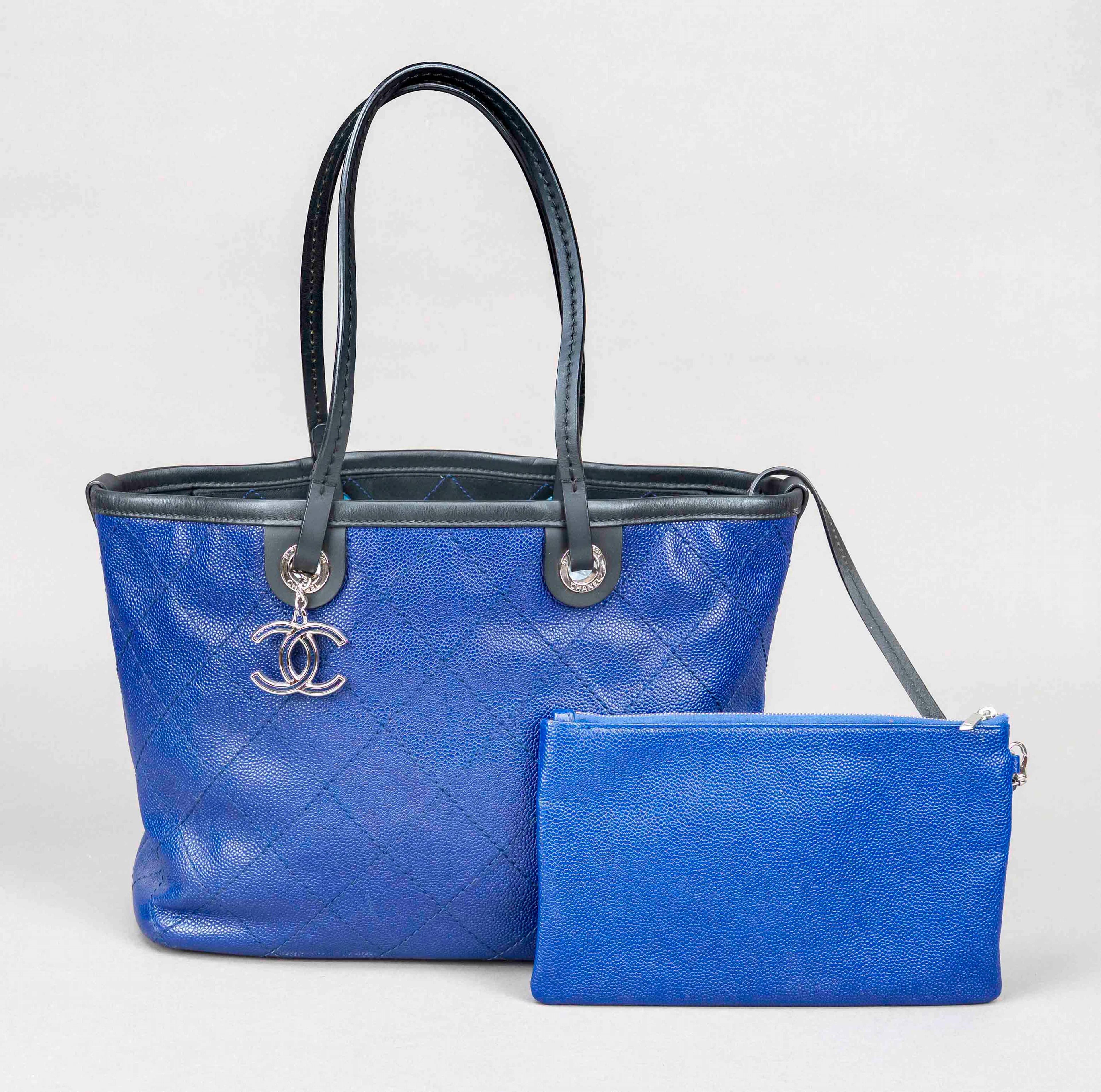 Chanel, Blue Quilted Caviar Leath