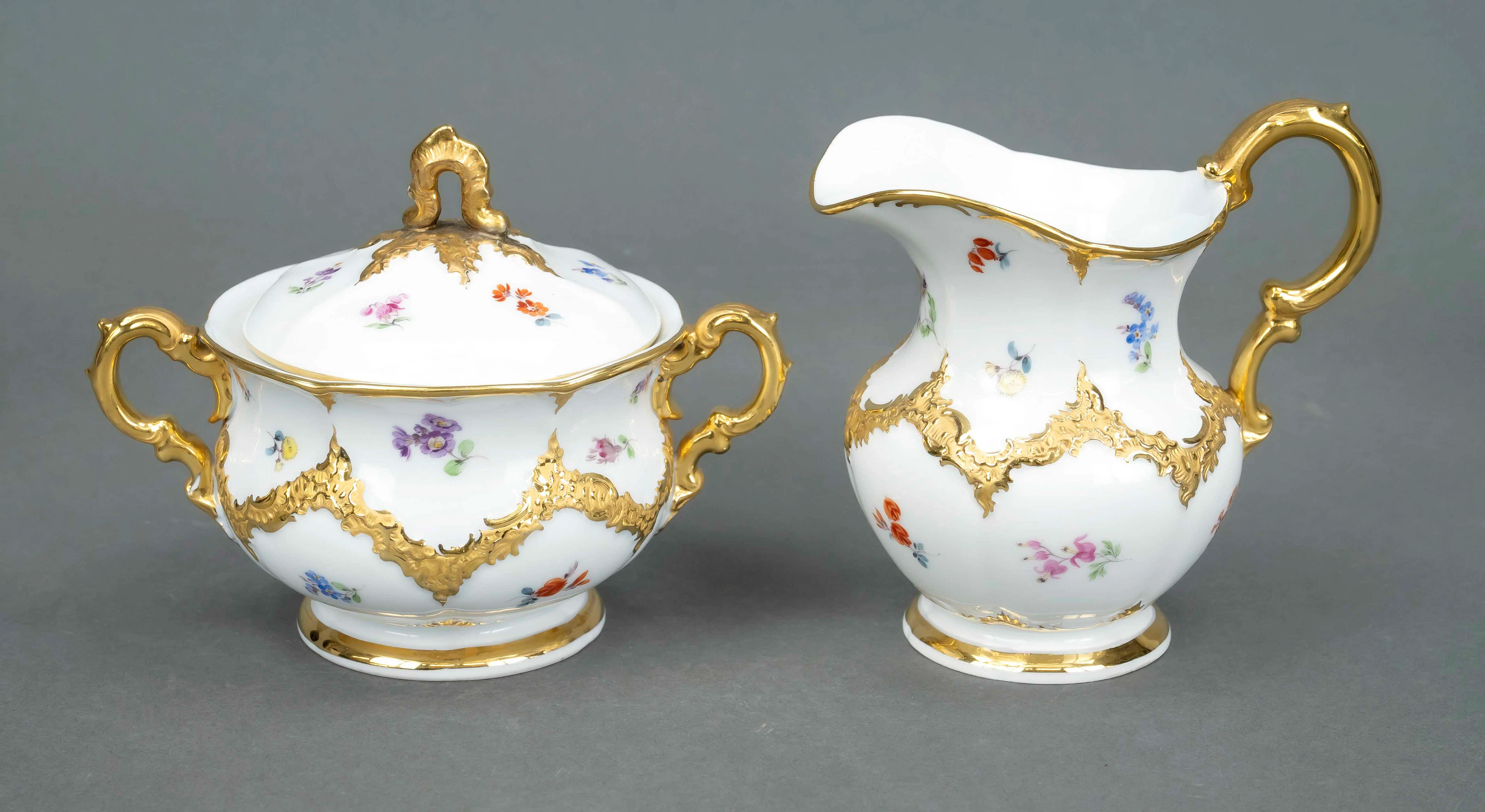 Milchkanne + Zuckerdose, Meissen