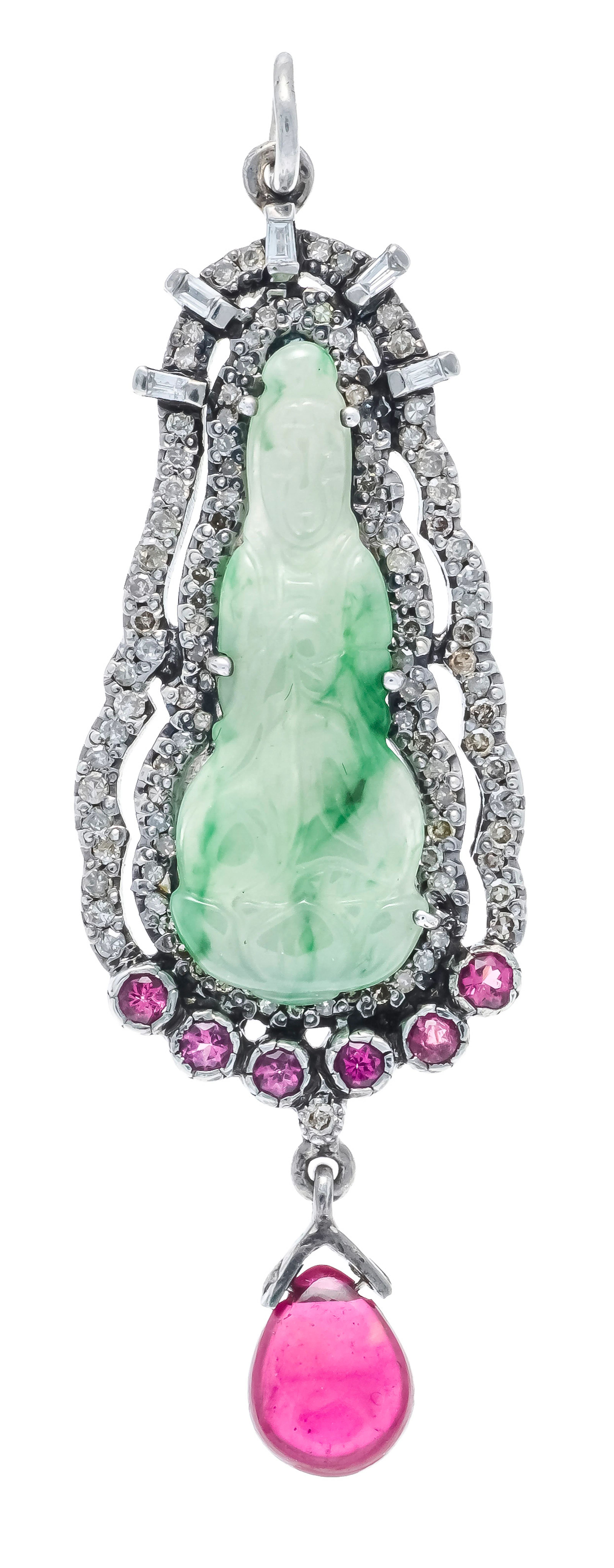 Jade-Anhänger Silber mit einem fe