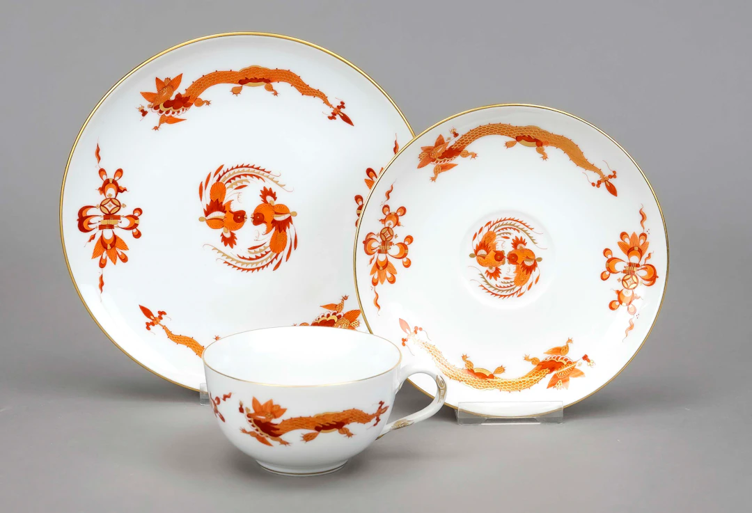 Tee-Gedeck, 3-tlg., Meissen, Ende