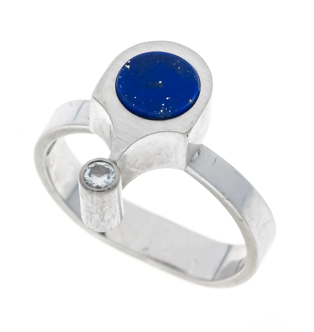Lapislazuli-Brillant Design-Ring
