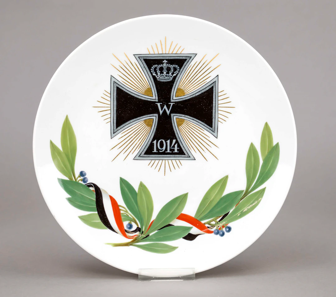 Patriotischer Teller, Meissen, Kn