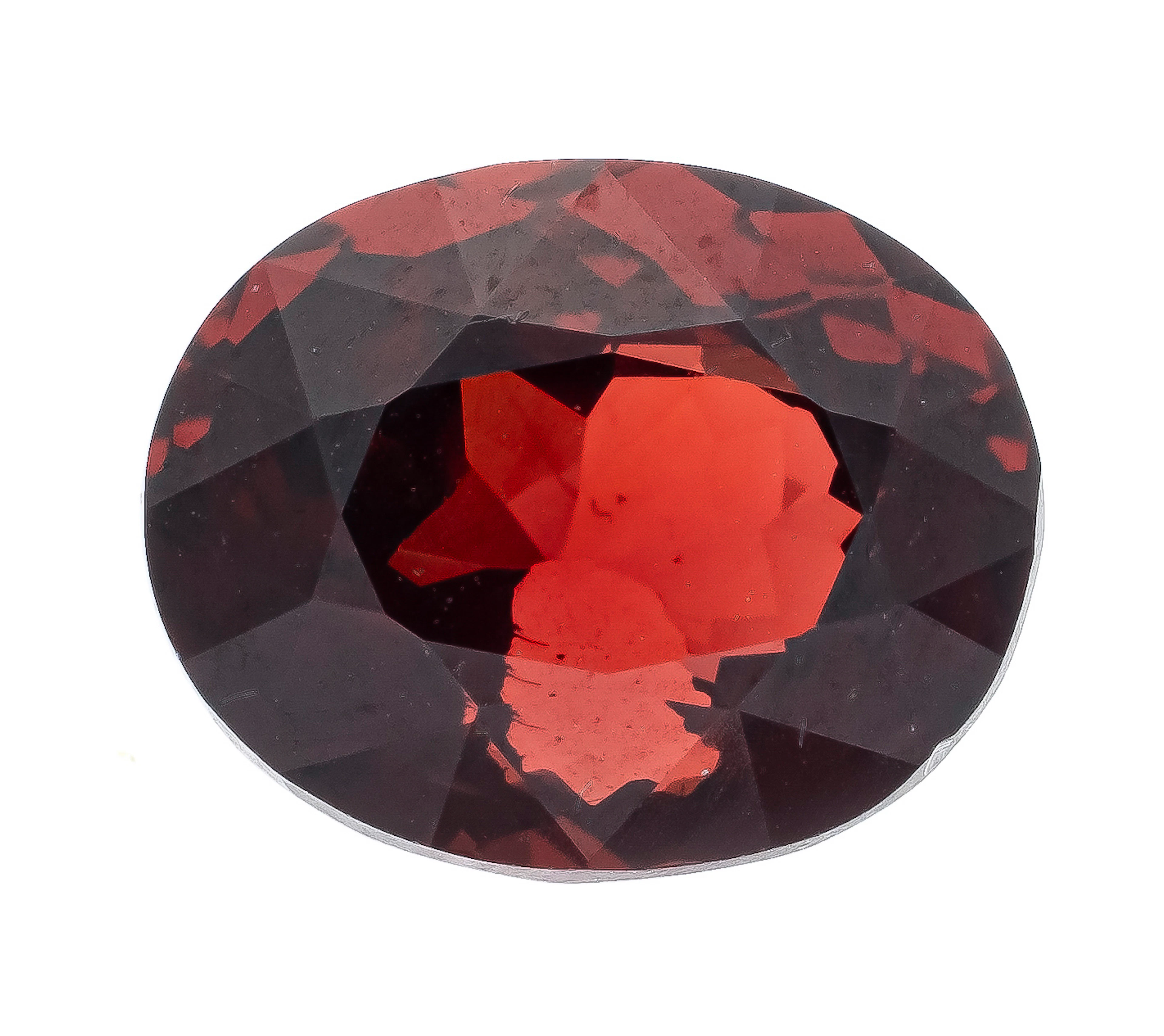 Granat 5,59 ct, oval fac., in ein