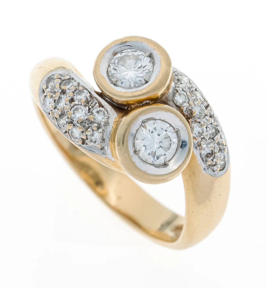 Moderner Toi et Moi-Brillant-Ring