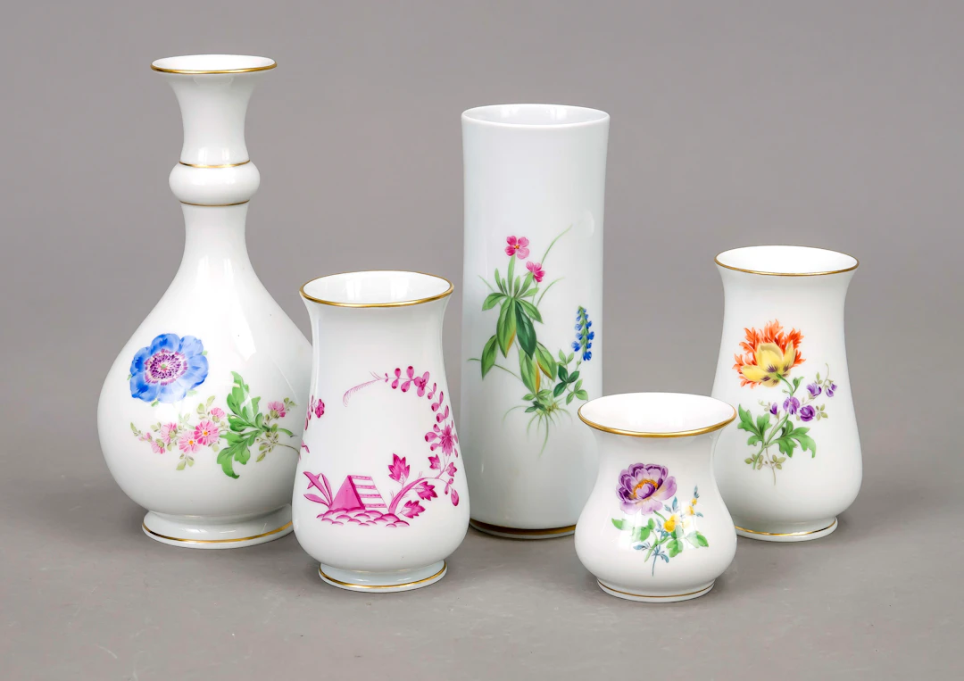 Fünf Vasen, Meissen, nach 1934, 1