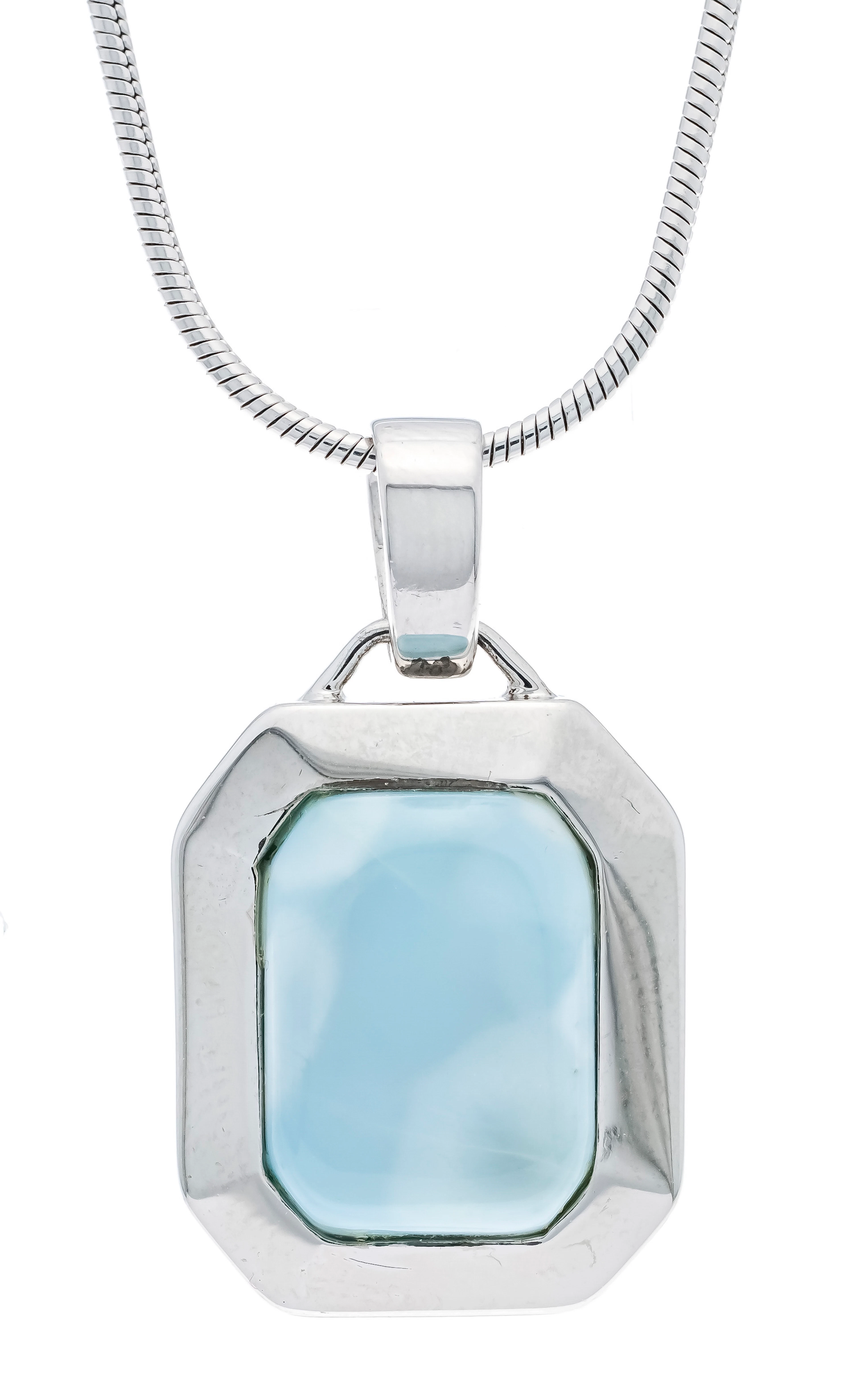 Larimar-Anhänger mit Schlangenket