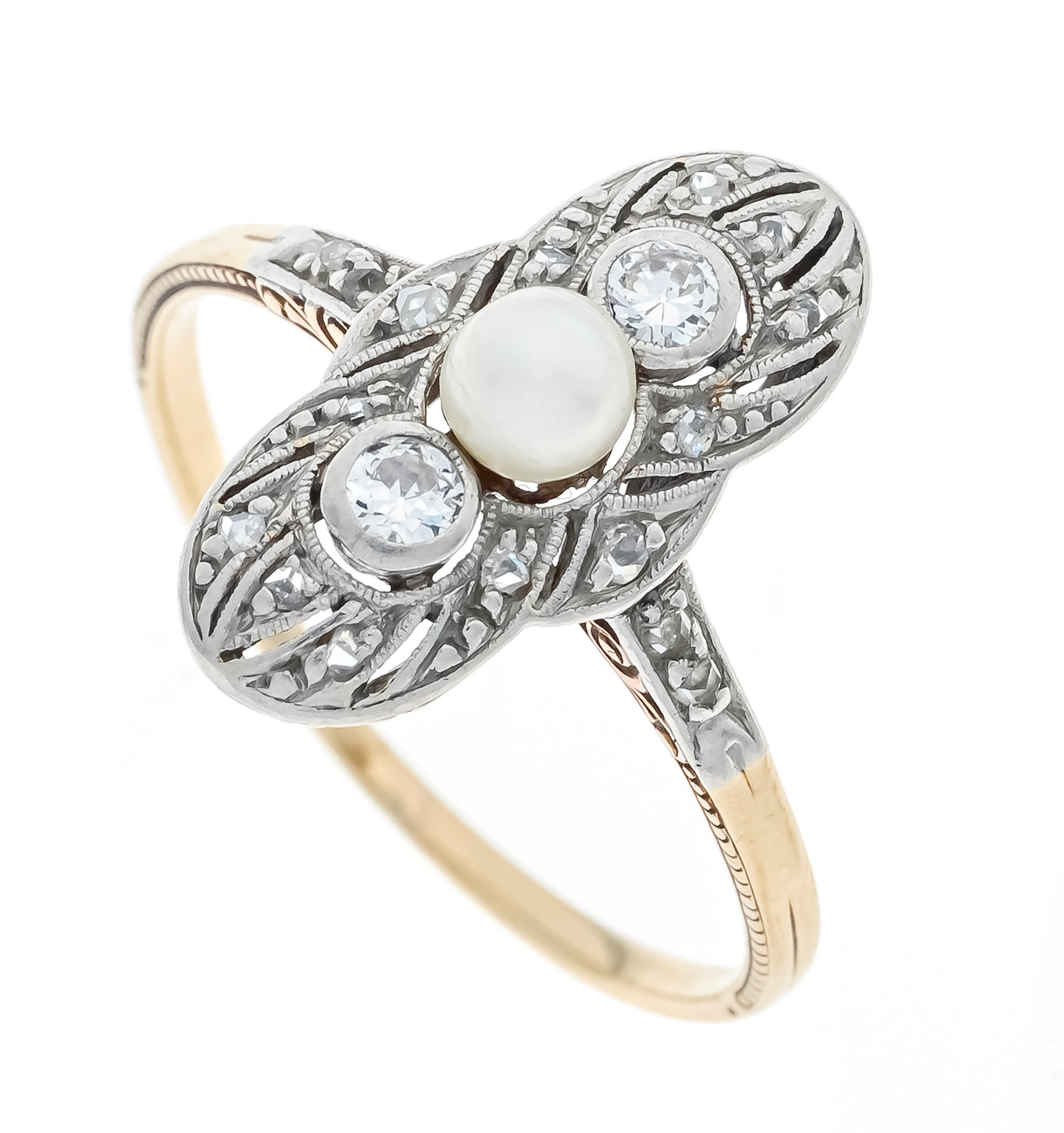 Art Déco-Ring GG/WG 450/000 unges