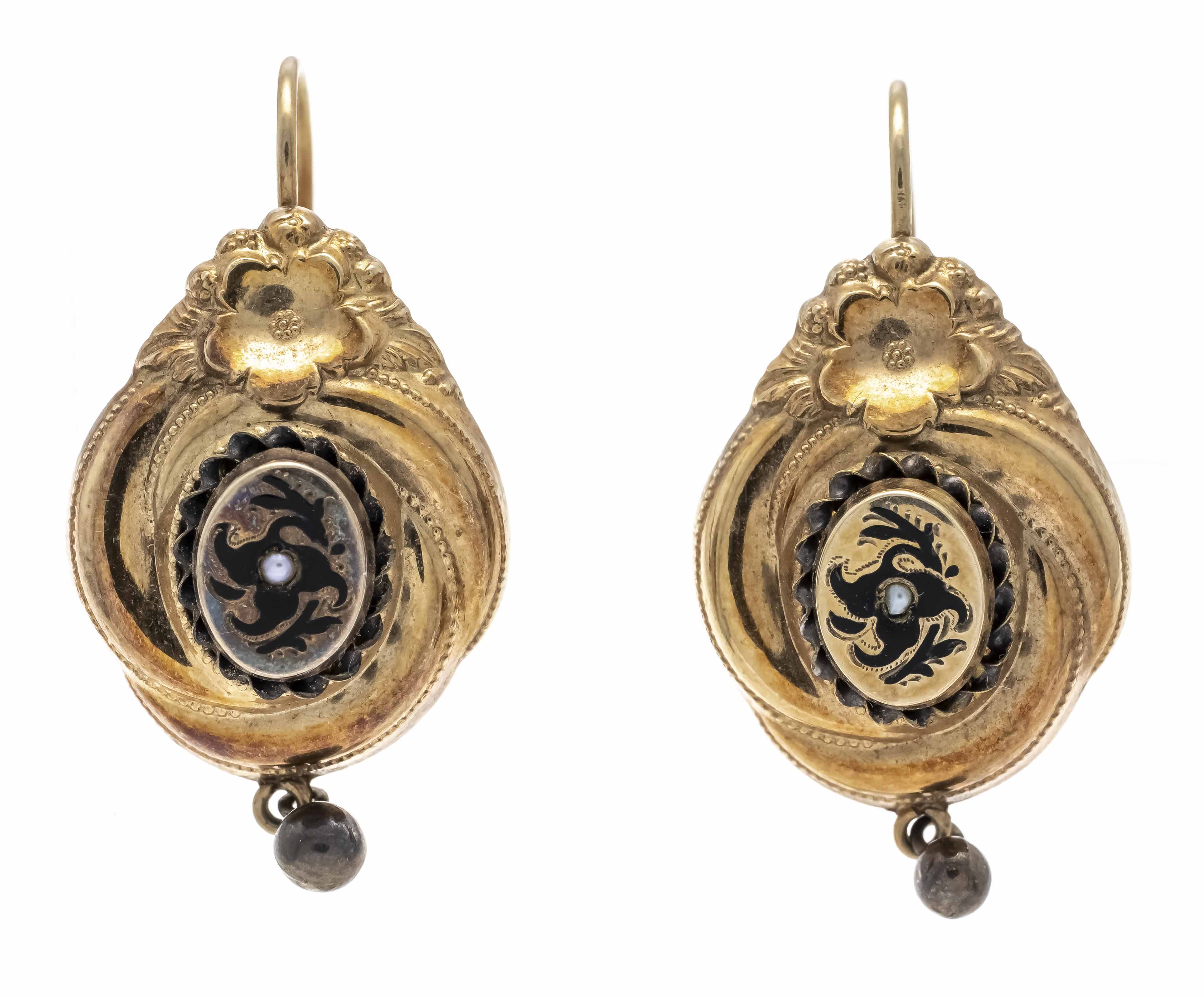 Biedermeier-Ohrringe Schaumgold m