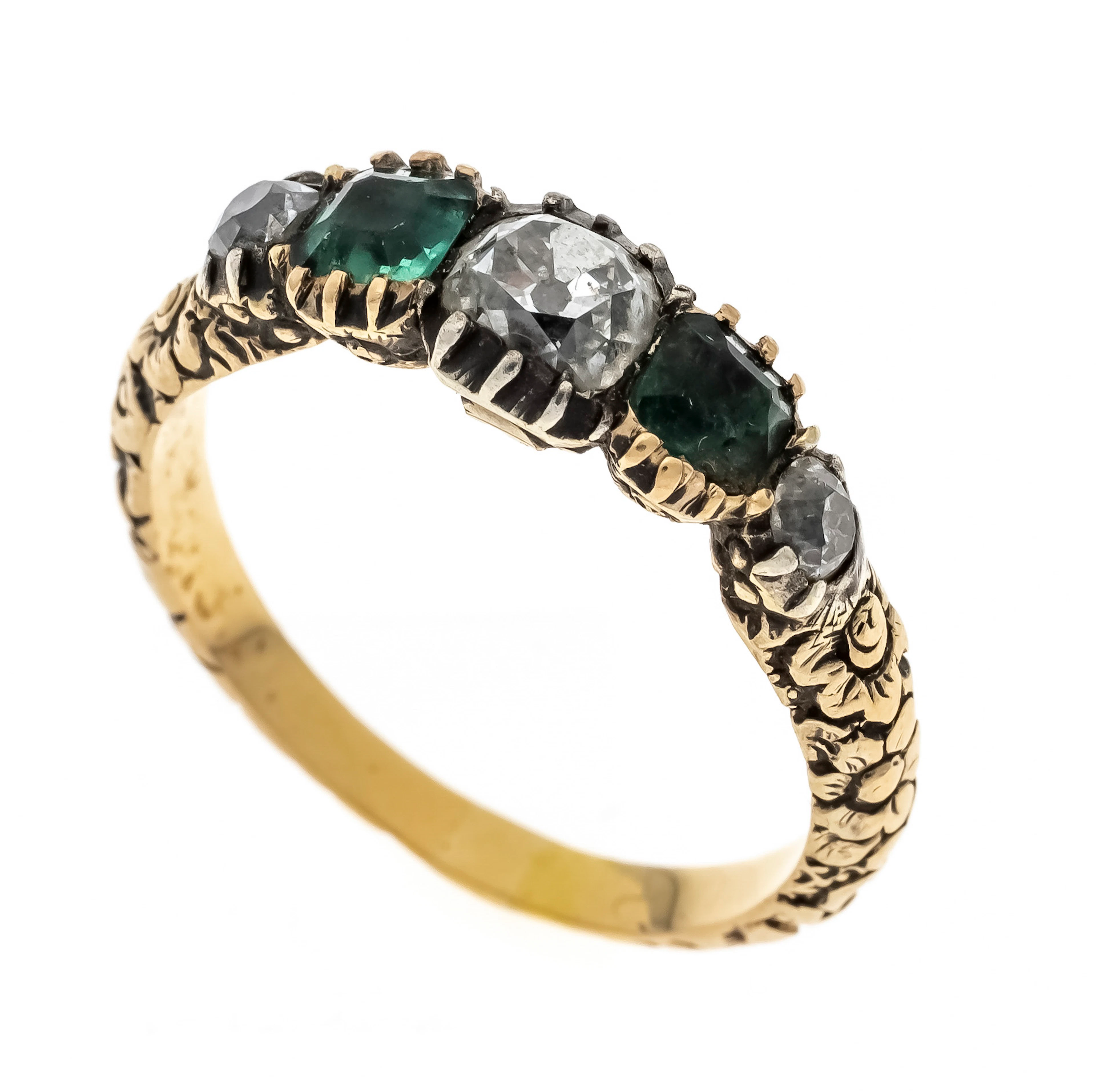 Antiker Diamant-Smaragd-Ring GG 75