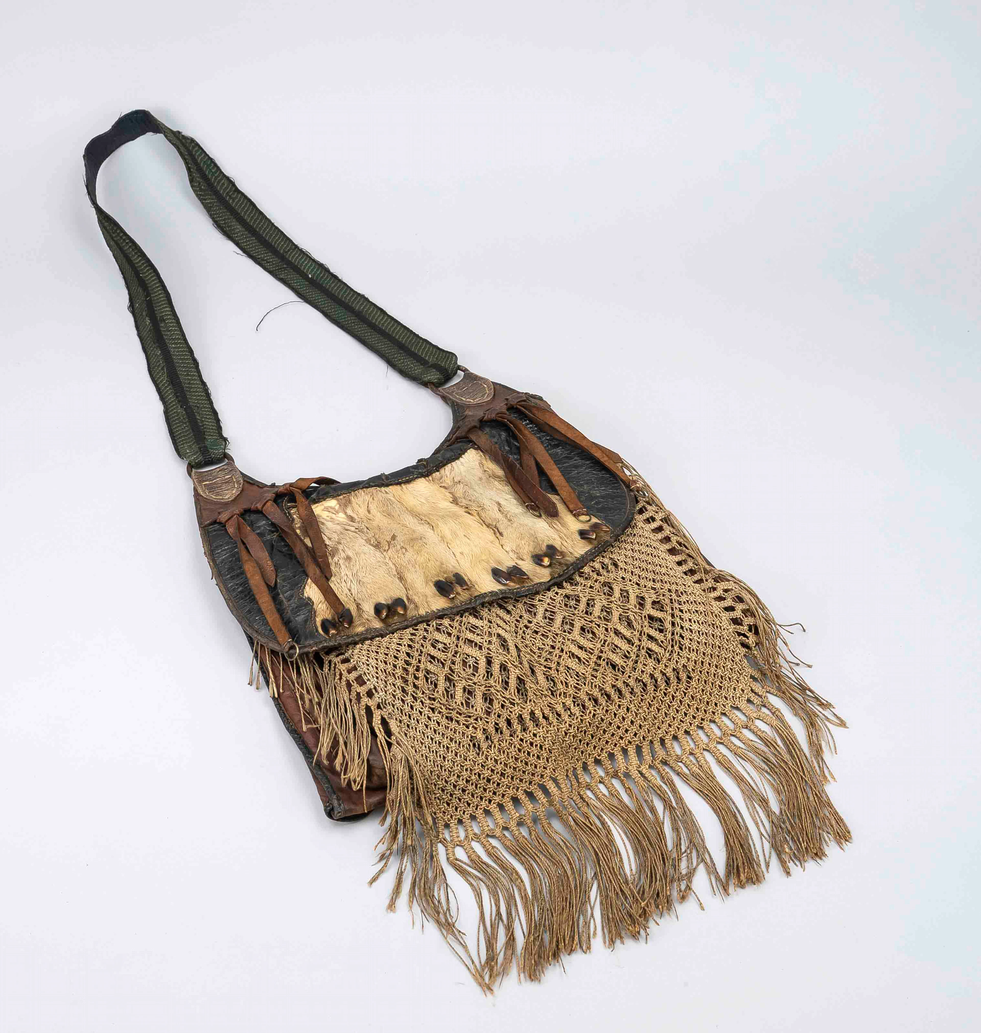 Jagdtasche, 19. Jh. Leder und Tex