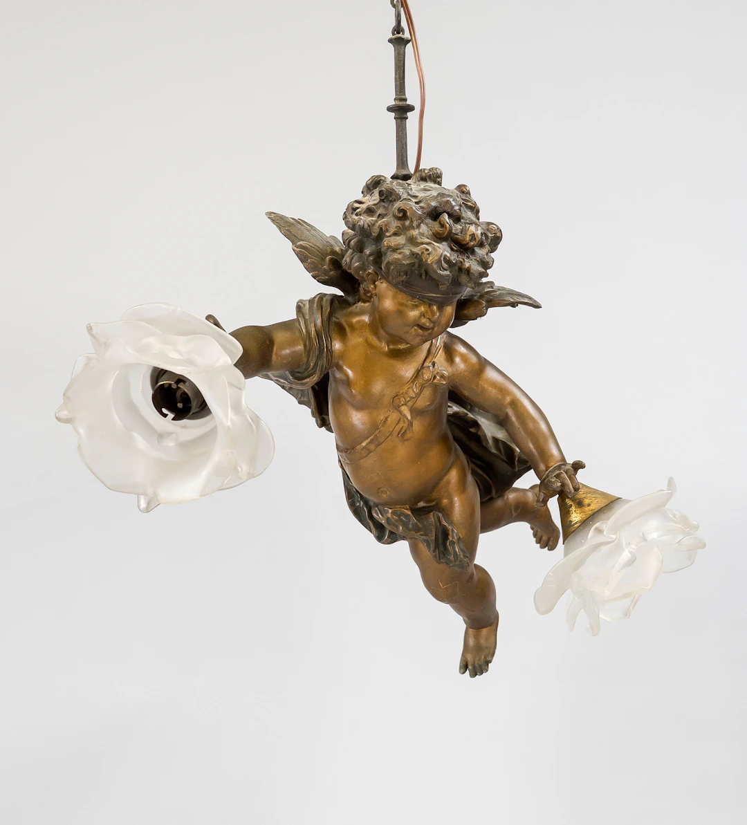 Figürliche Deckenlampe, Ende 19.