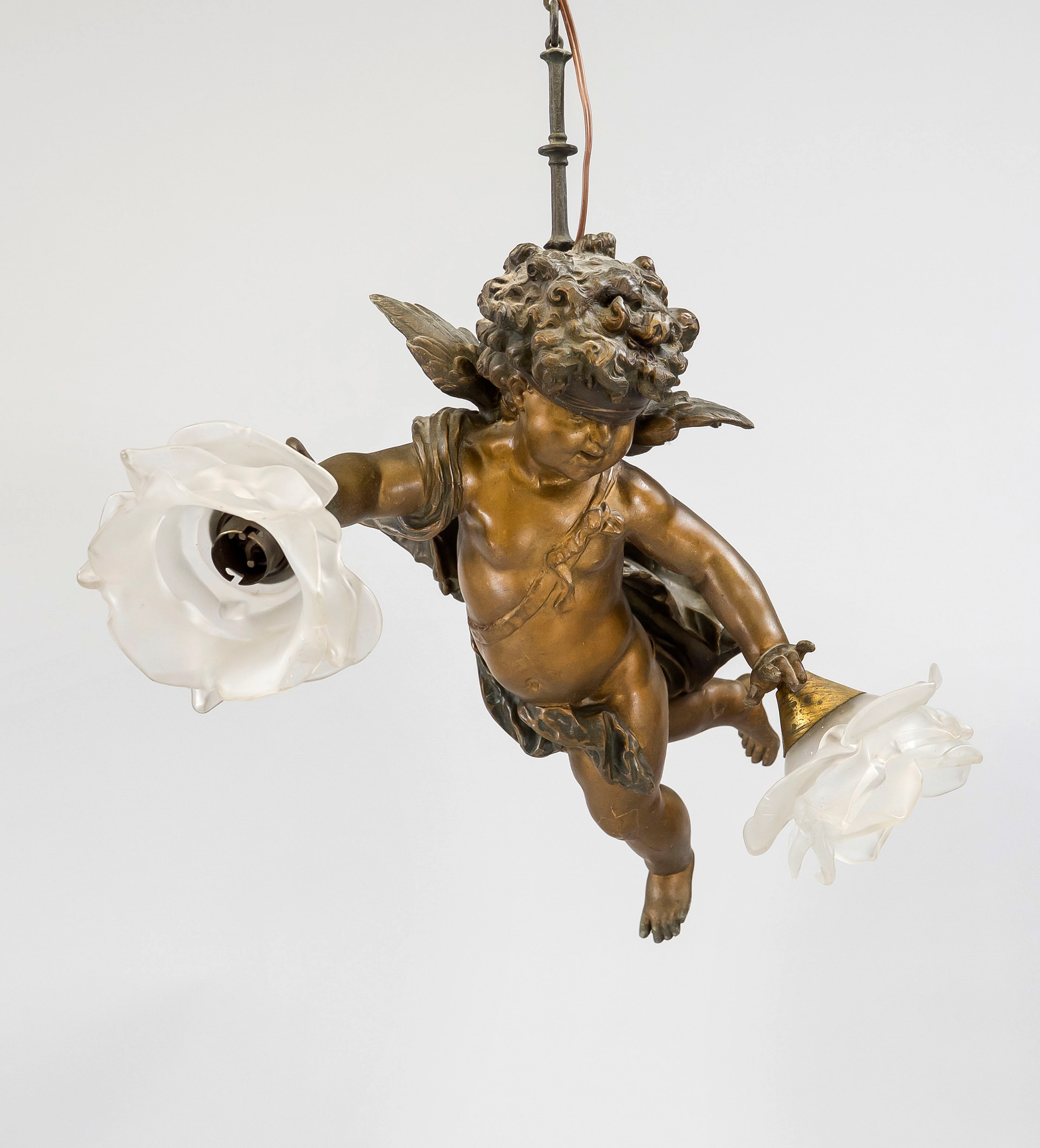 Figürliche Deckenlampe, Ende 19.