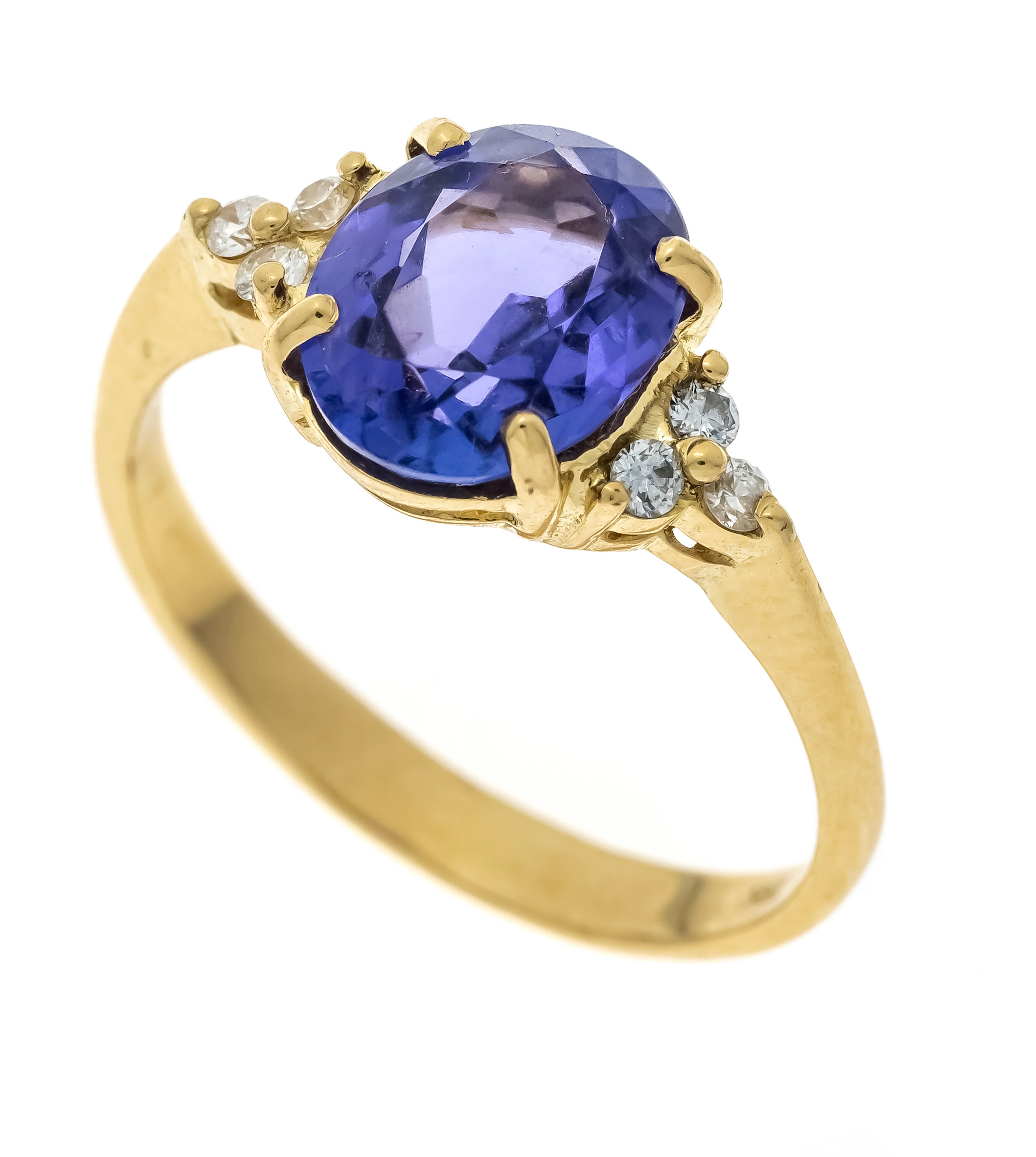 Tansanit-Brillant-Ring GG 750/000 mi