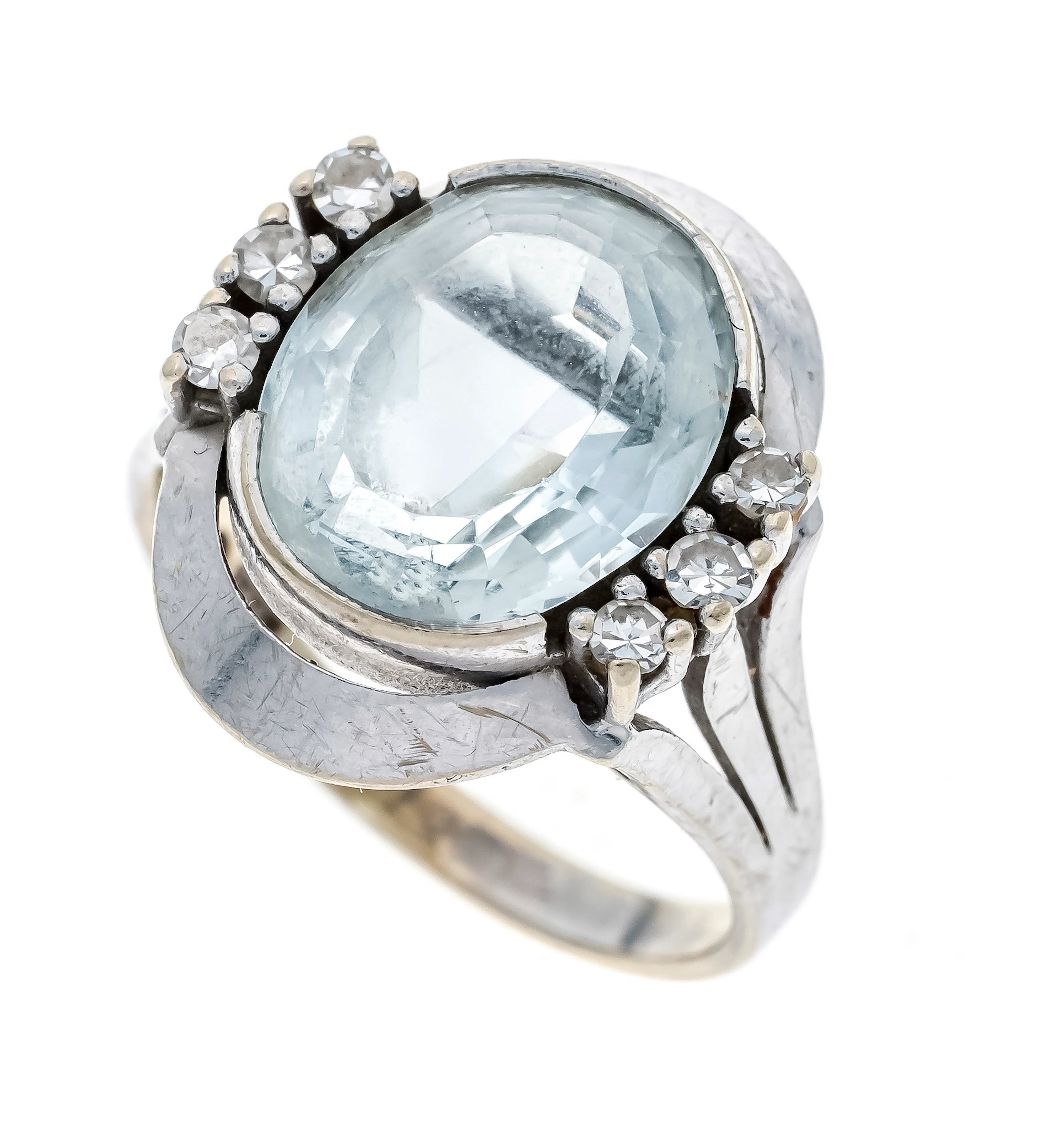 Aquamarin-Diamant-Ring WG 585/000