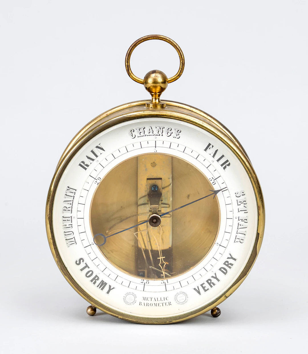 Aneroid-Tischbarometer um 1900, r