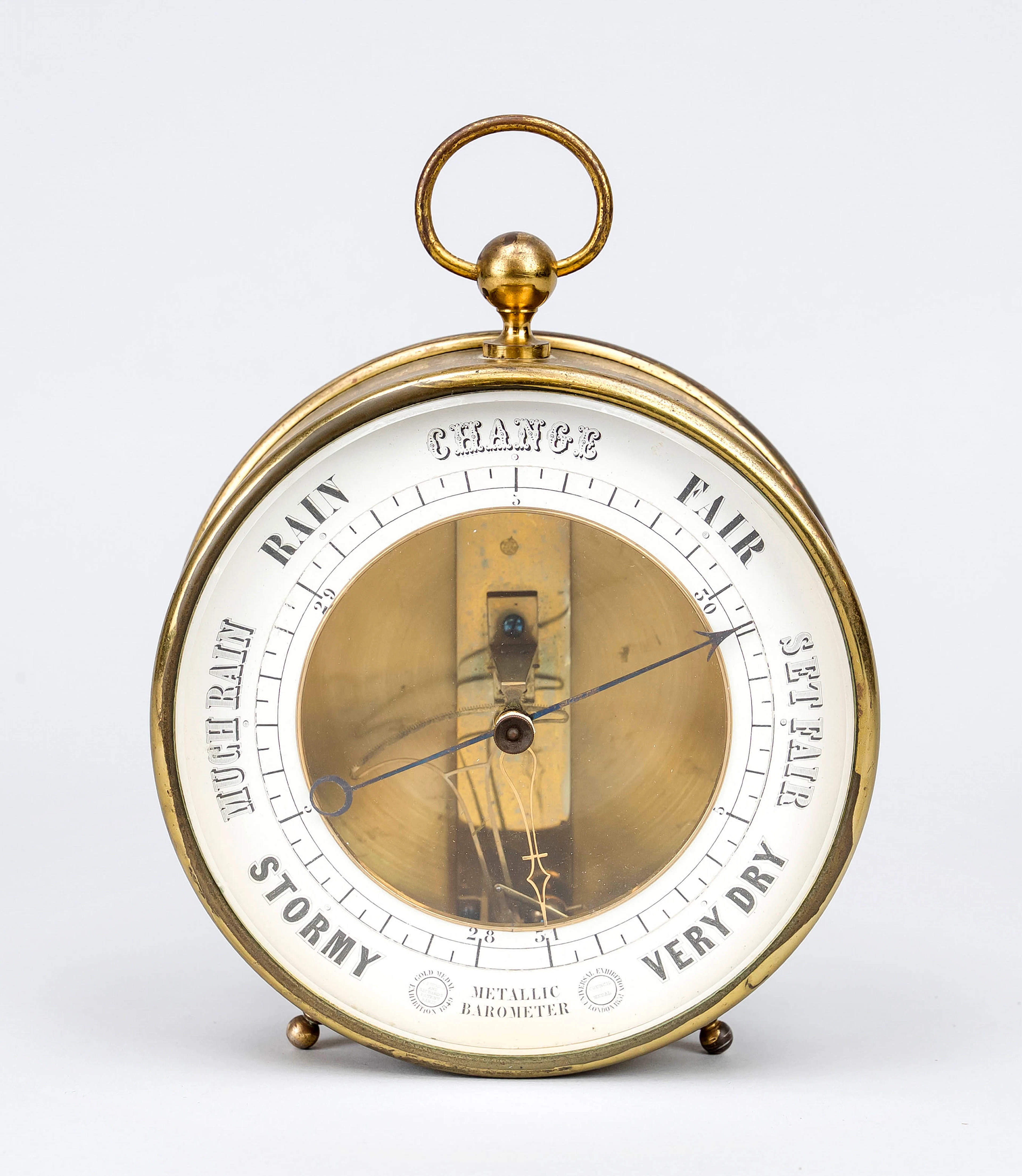 Aneroid-Tischbarometer um 1900, r