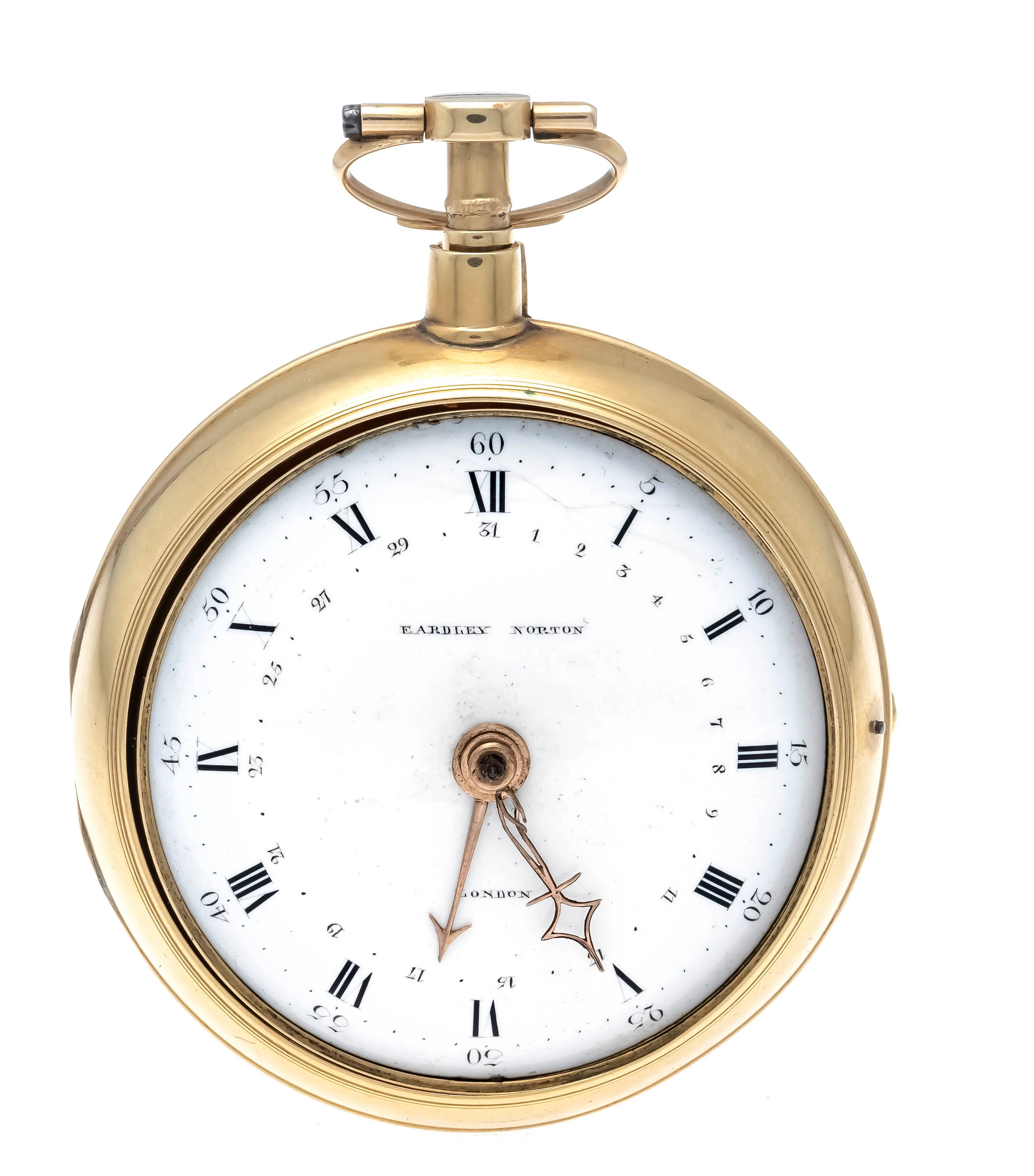Spindeltaschenuhr, 750/000GG, mit