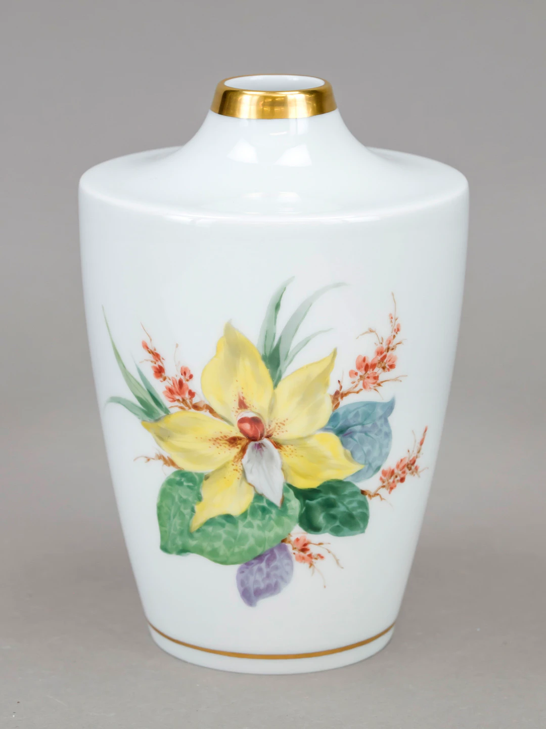 Vase mit Orchideenbouquet, Meisse