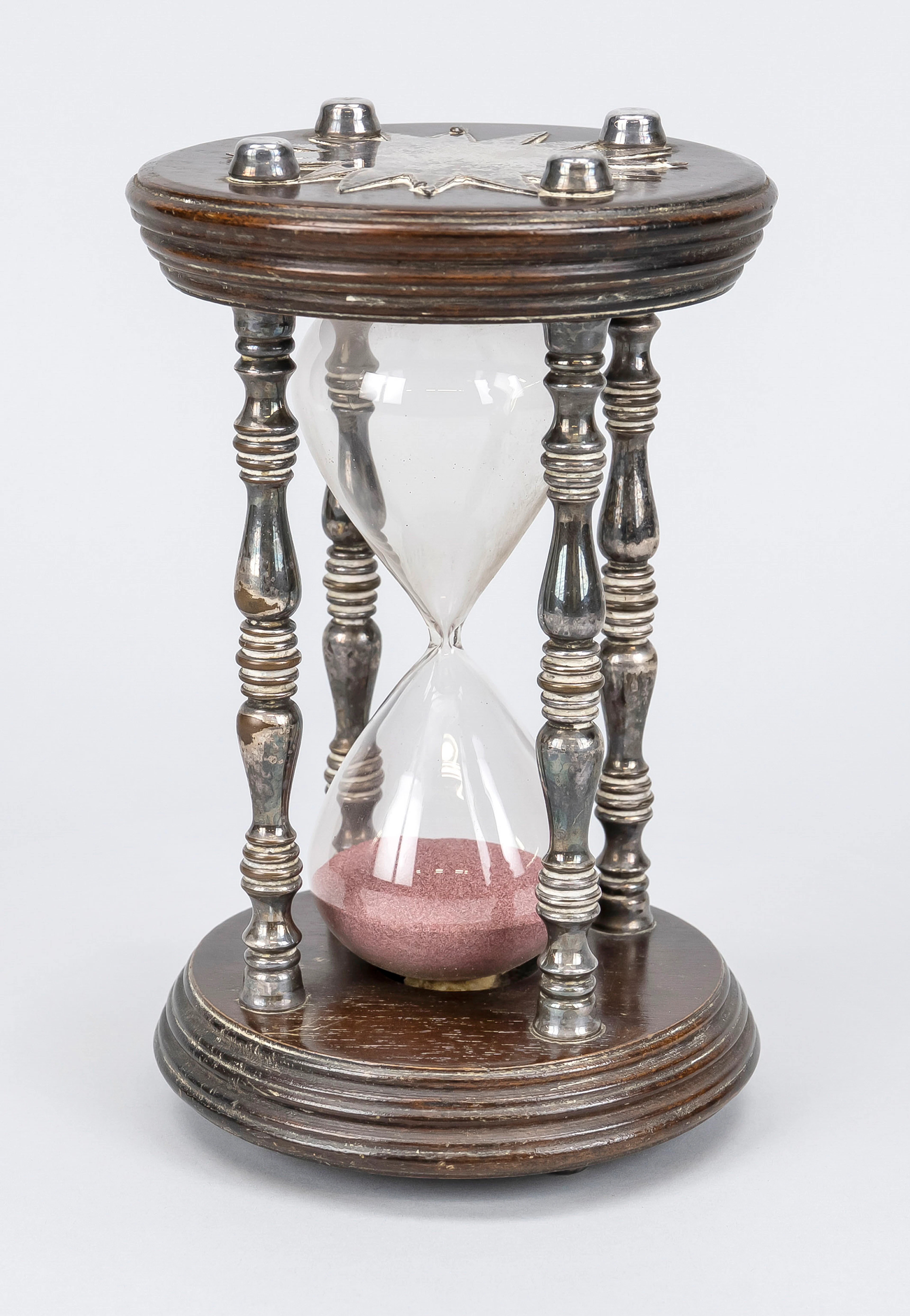 Sanduhr, 19./20. Jh., Holz, Metal