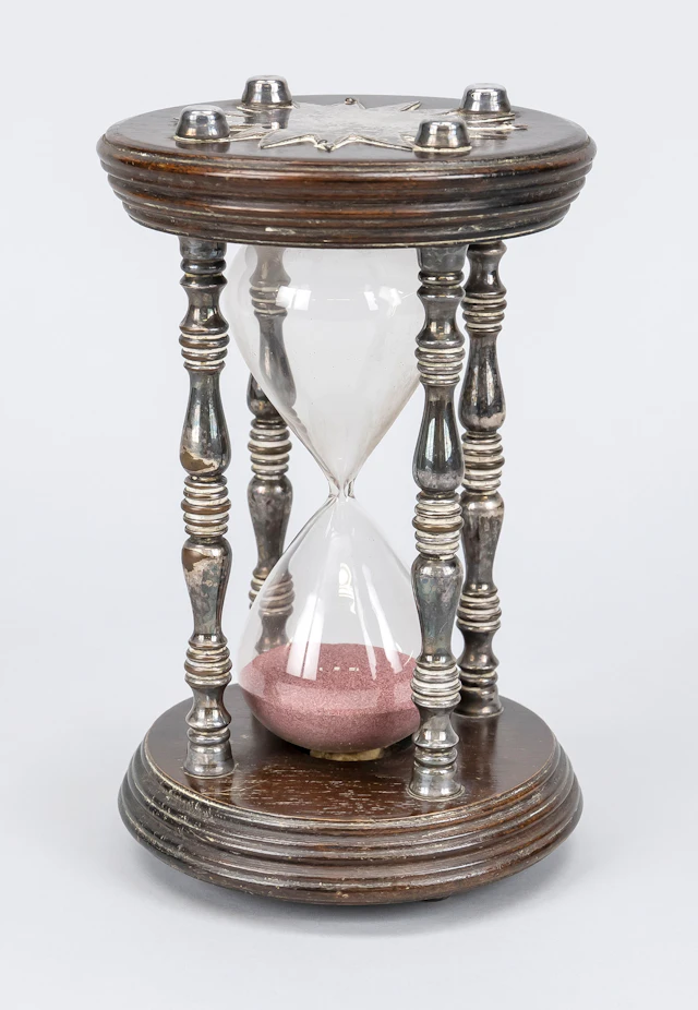 Sanduhr, 19./20. Jh., Holz, Metal
