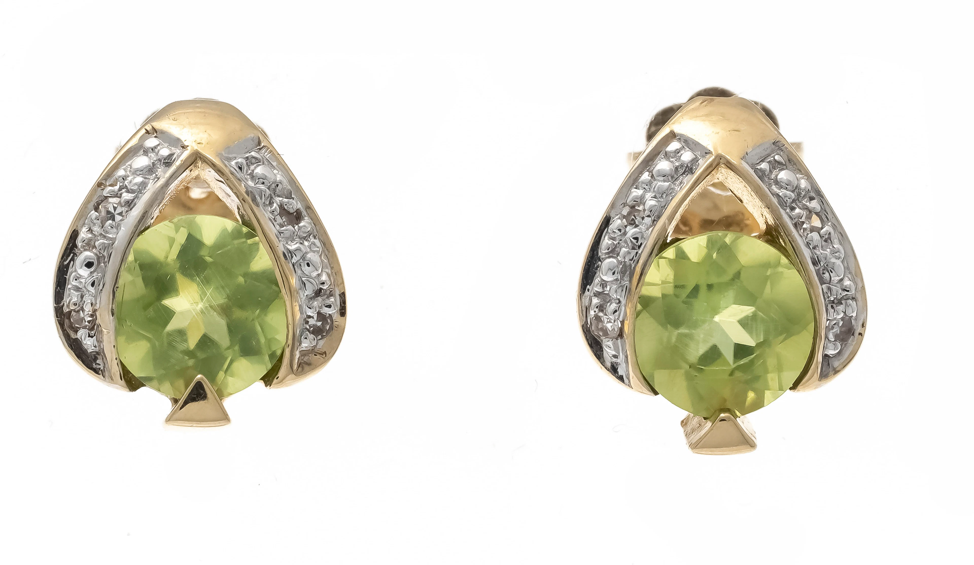 Peridot-Ohrstecker GG/WG 585/000 m