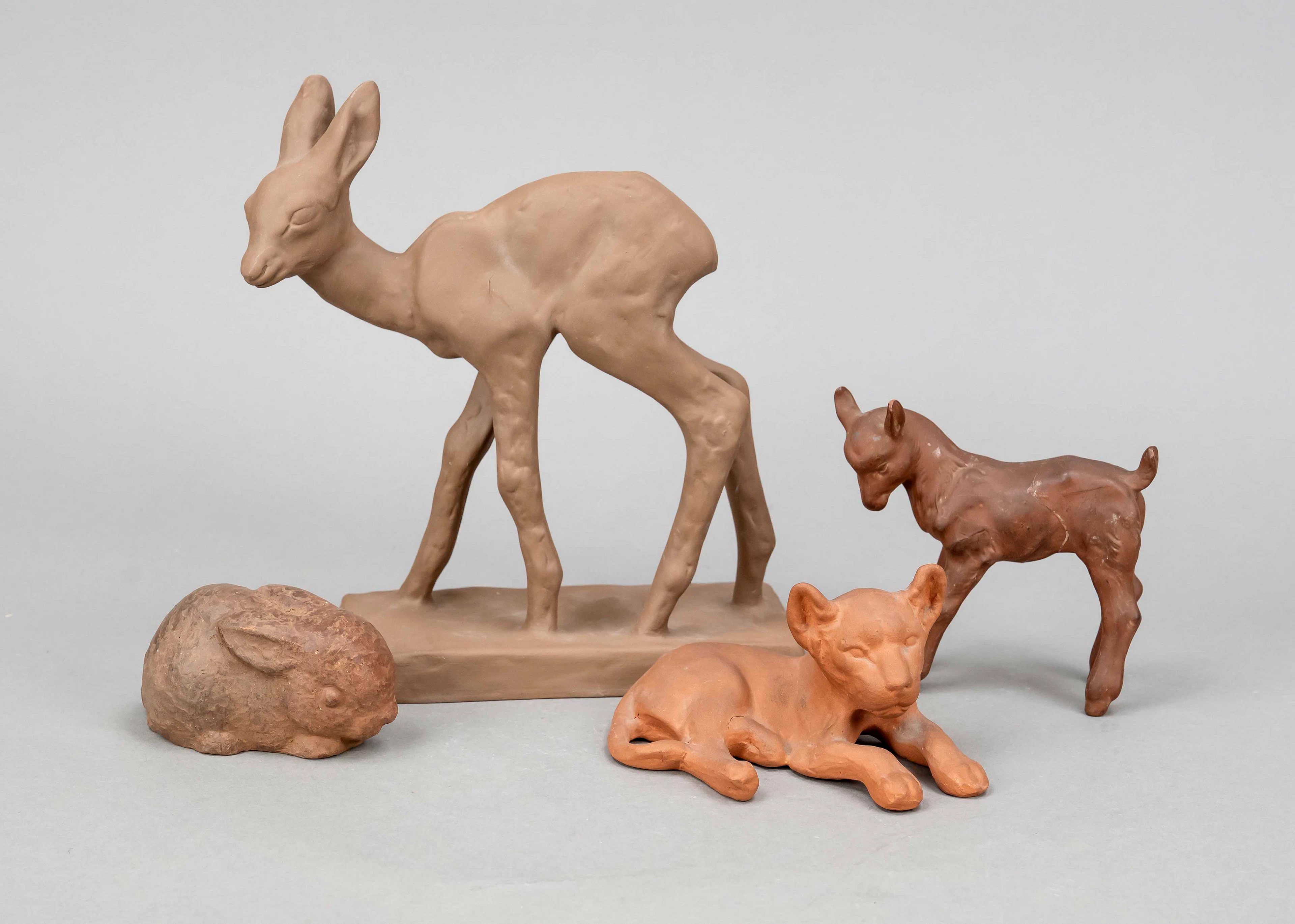 Vier Tierfiguren, deutsch, 20. Jh.