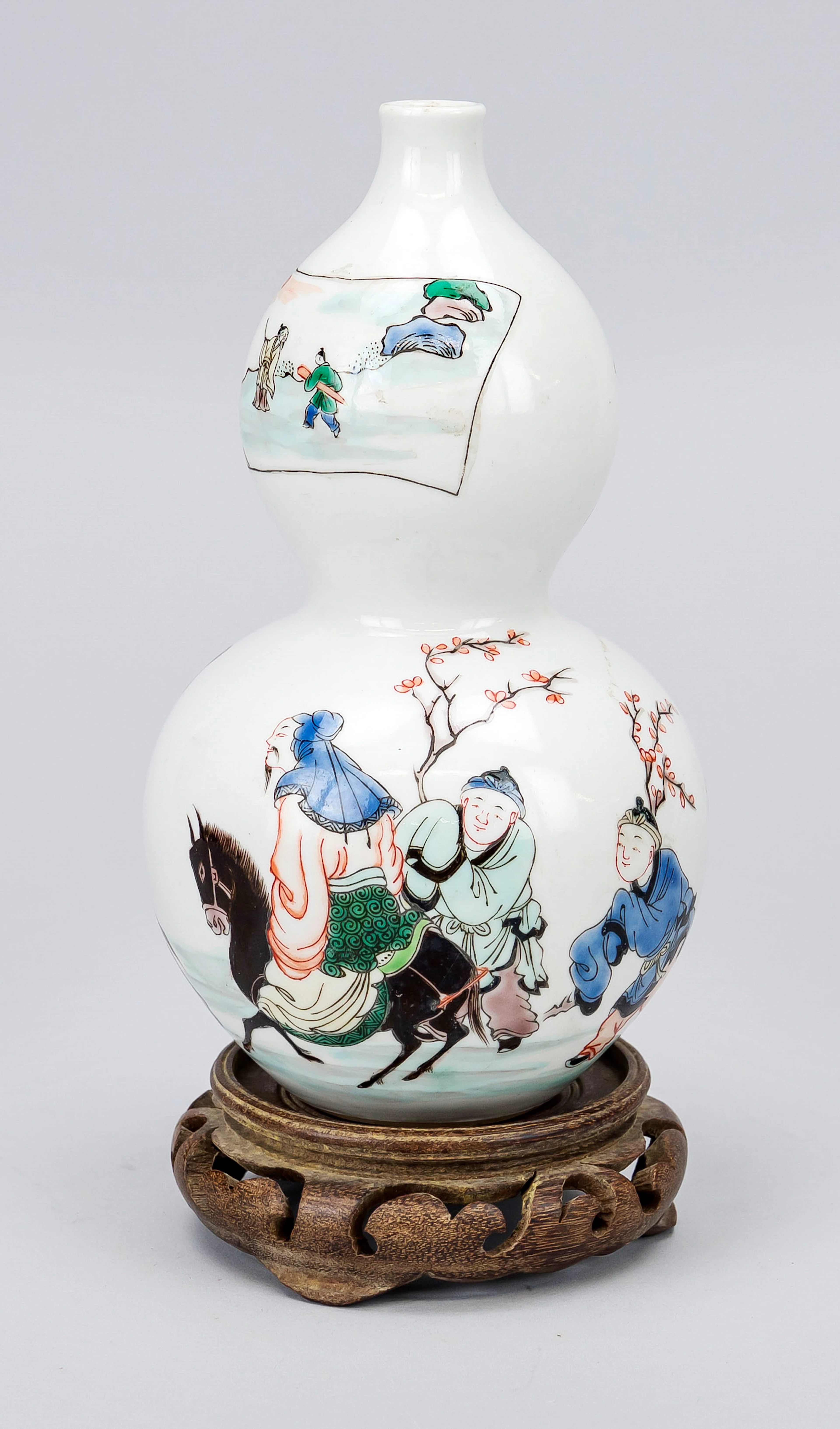Famille verte Doppelkürbisvase, C