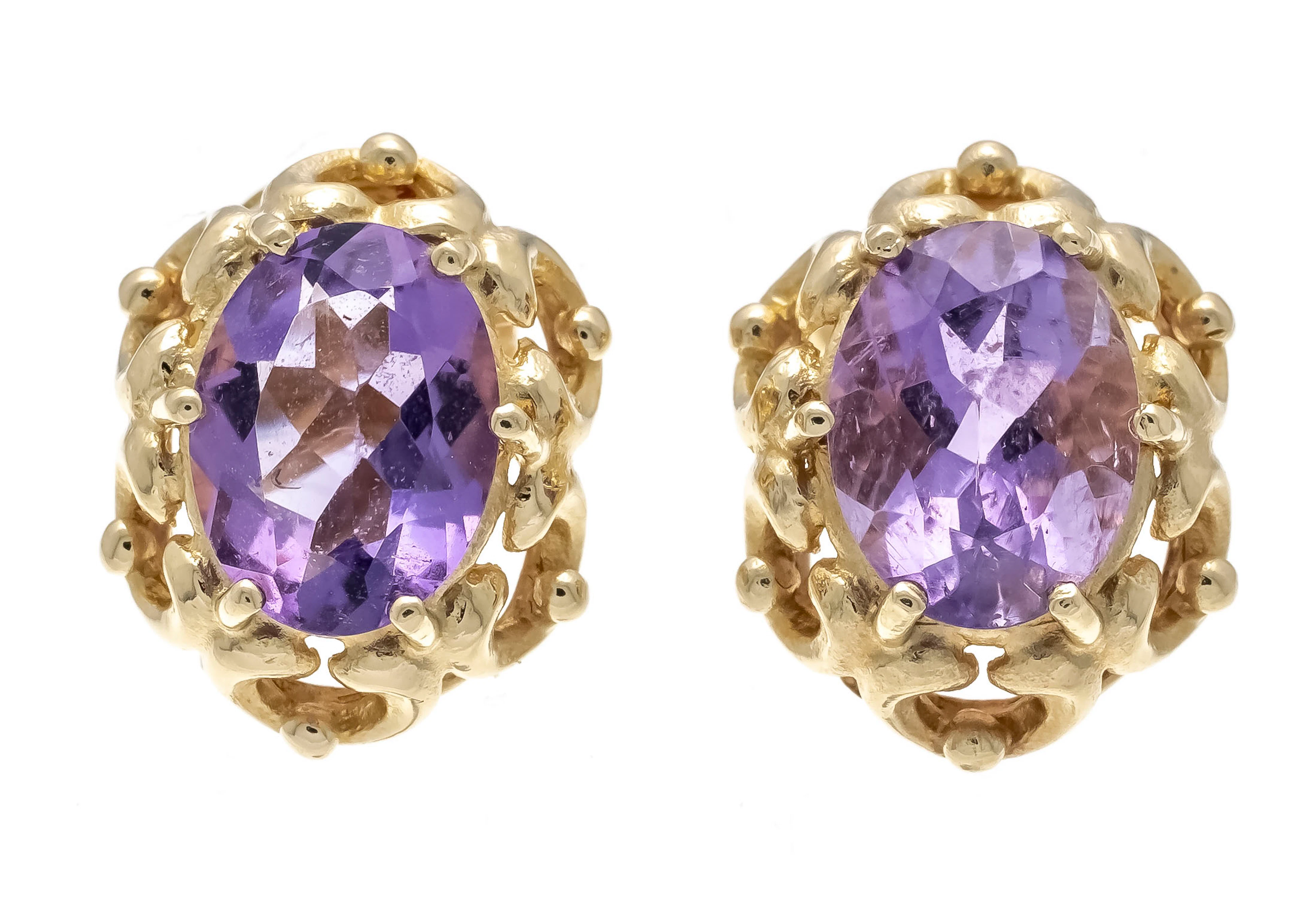 Amethyst-Ohrringe GG 585/000 mit