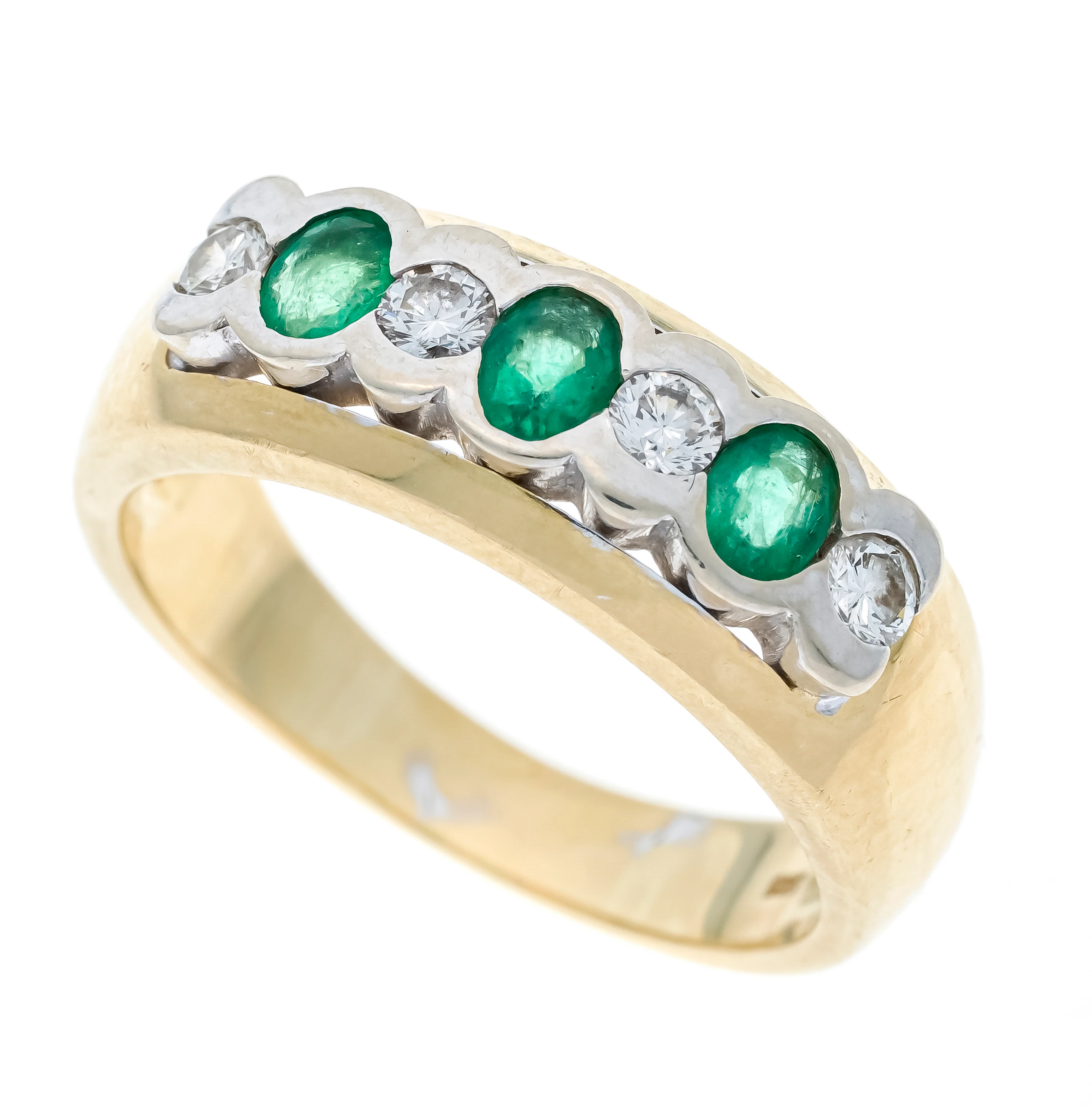 Smaragd-Brillant-Ring GG/WG 585/0