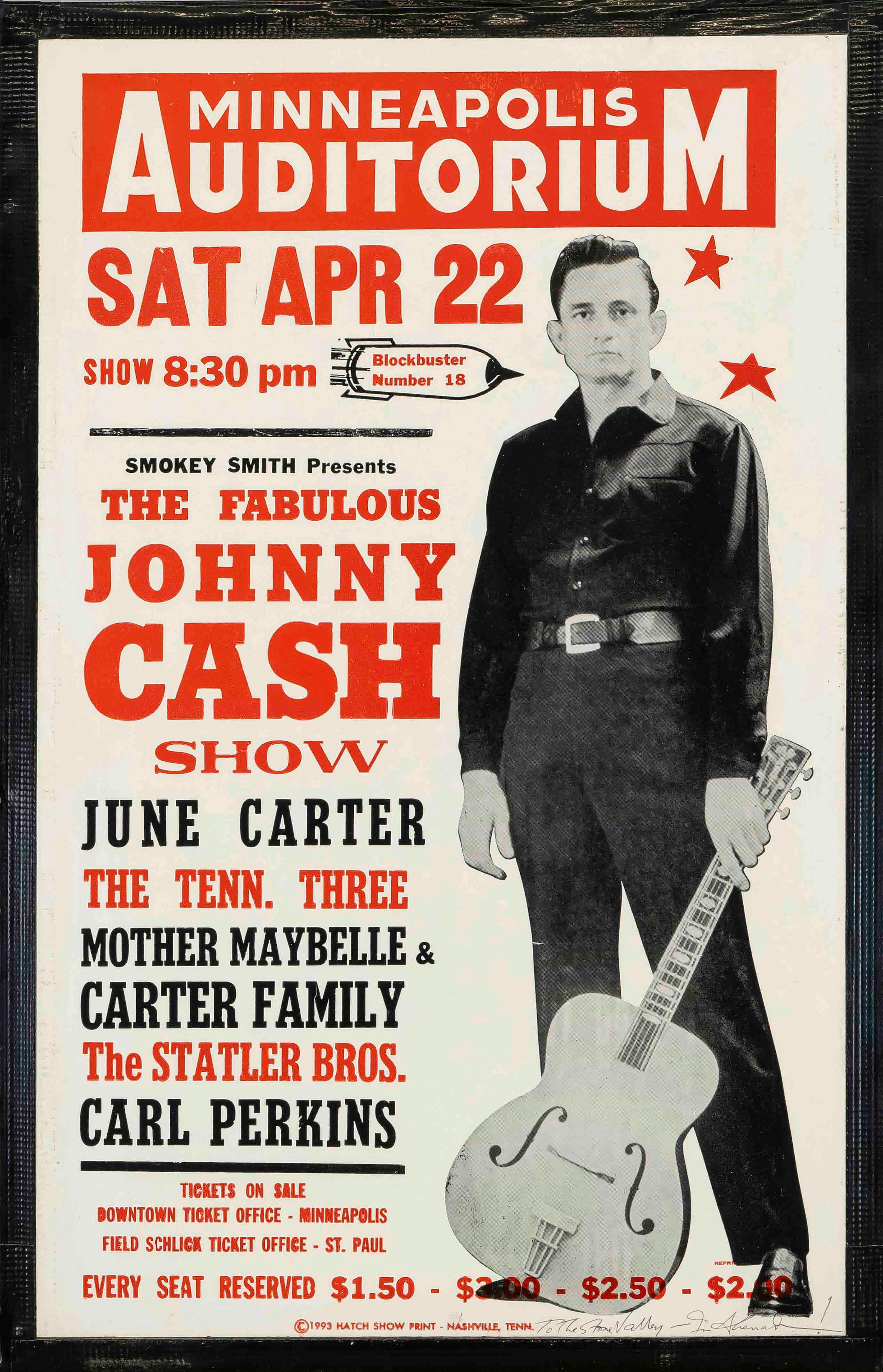 Konzertposter Johnny Cash im Minn