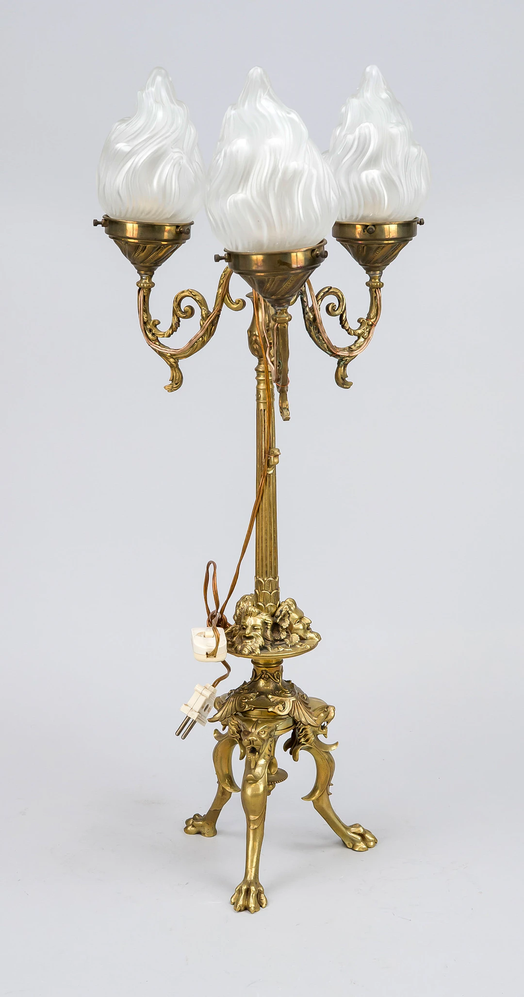 Tischlampe, 19. Jh, Messing mit s