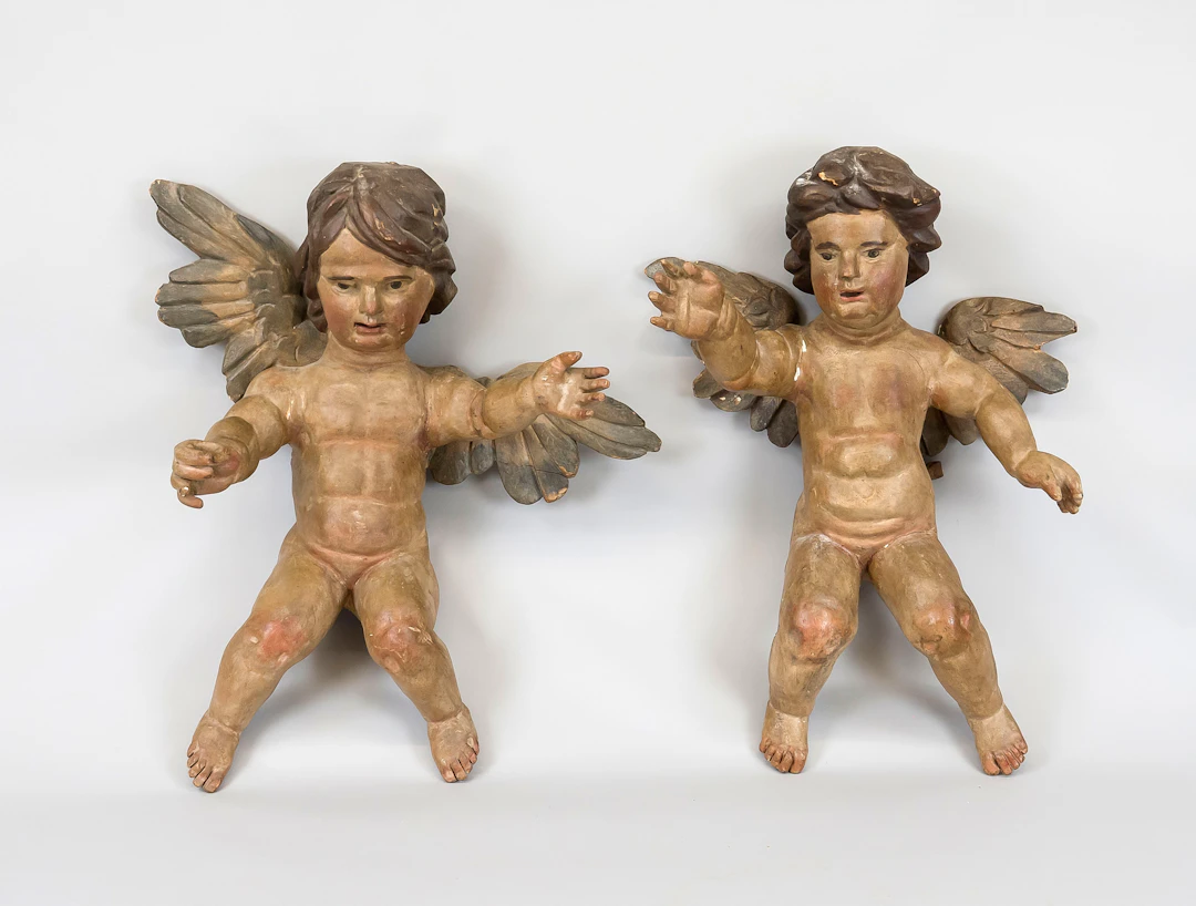 Paar sehr große barocke Putti in
