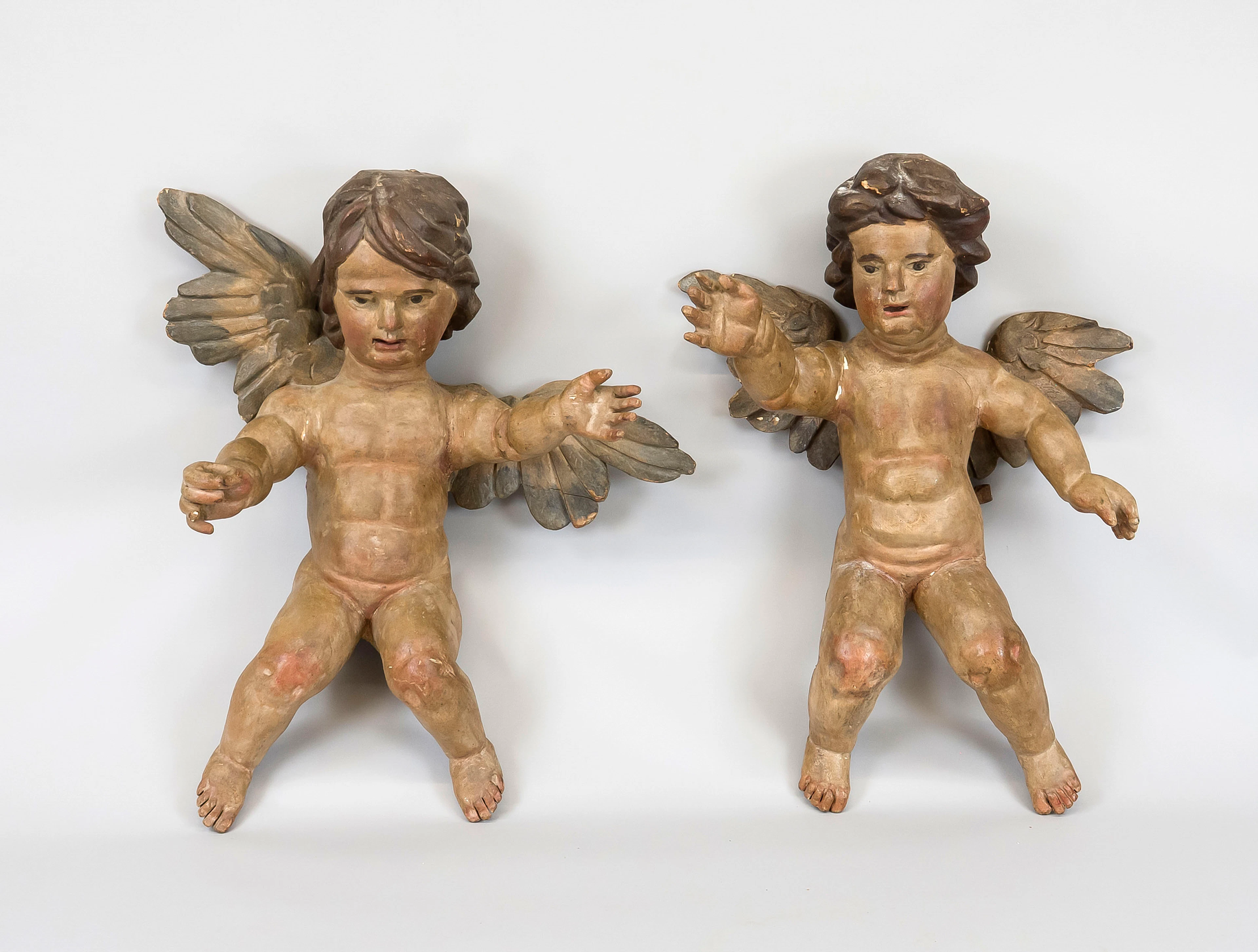 Paar sehr große barocke Putti in
