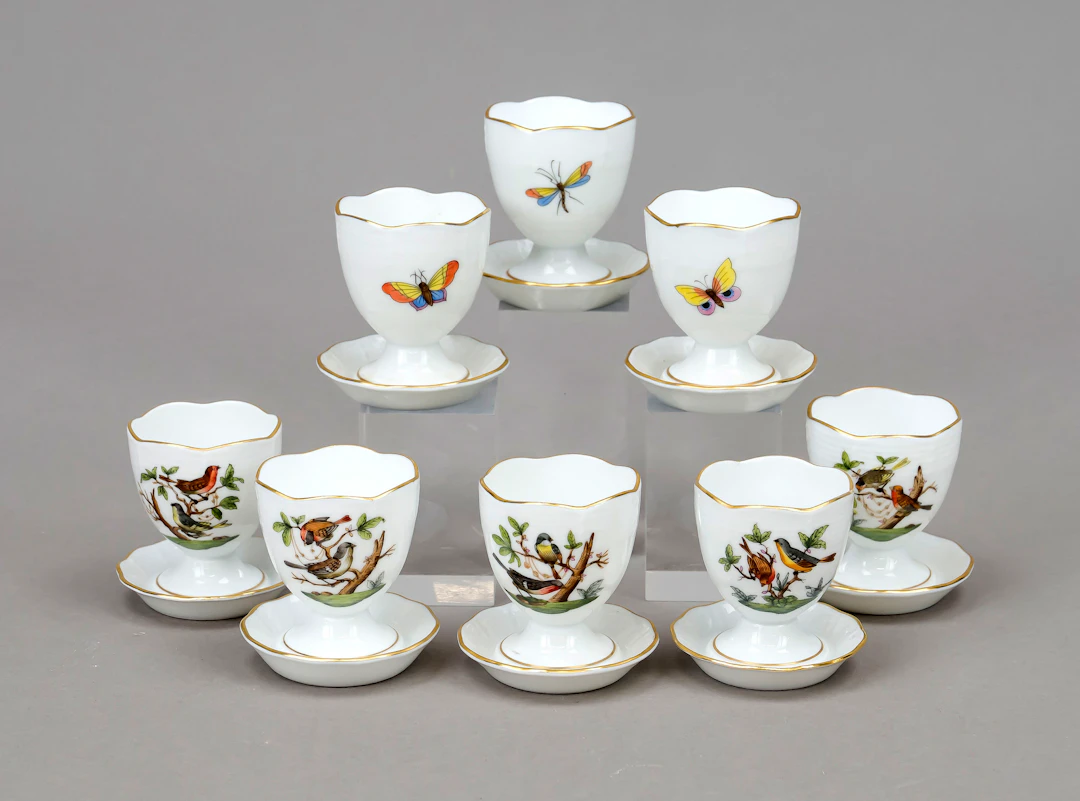 8 Eierbecher, Herend, 20. Jh., po