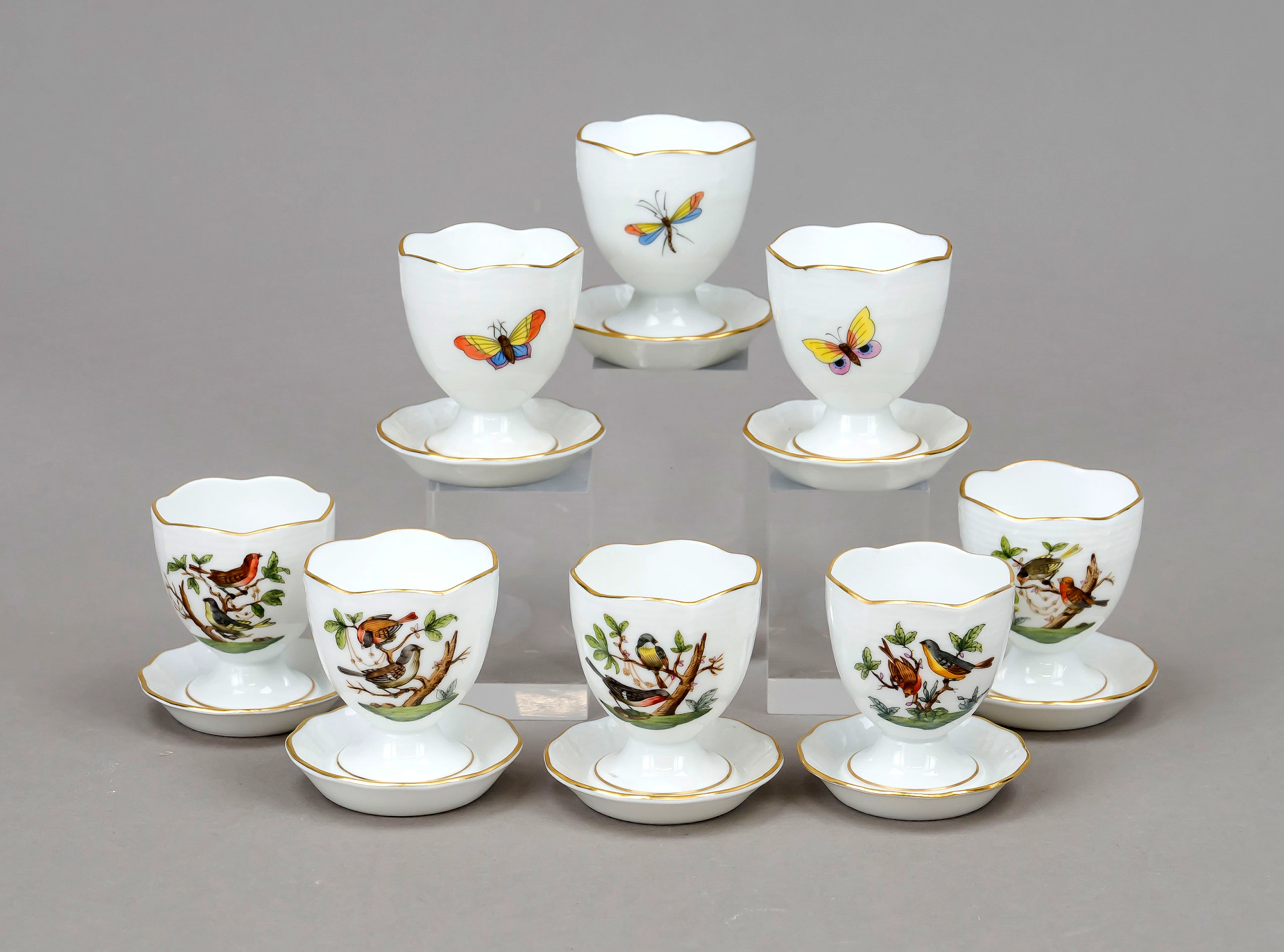 8 Eierbecher, Herend, 20. Jh., po