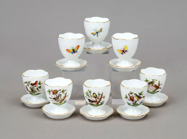 8 Eierbecher, Herend, 20. Jh., po