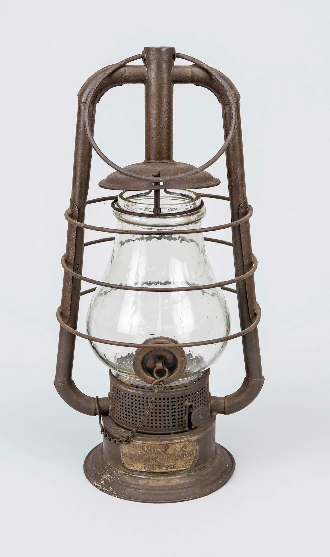 Petroleumlampe, 19. Jh., Eisenges