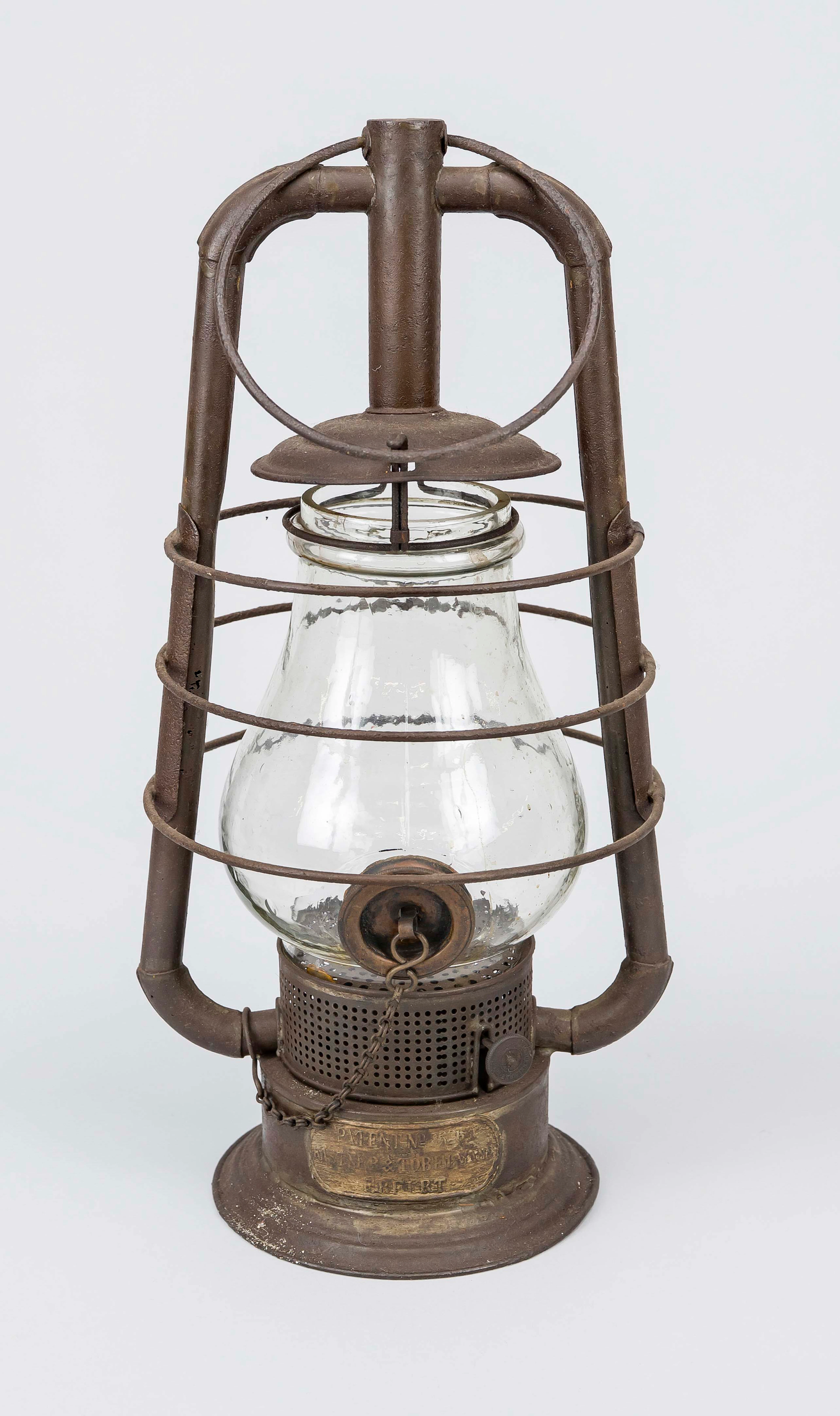 Petroleumlampe, 19. Jh., Eisenges