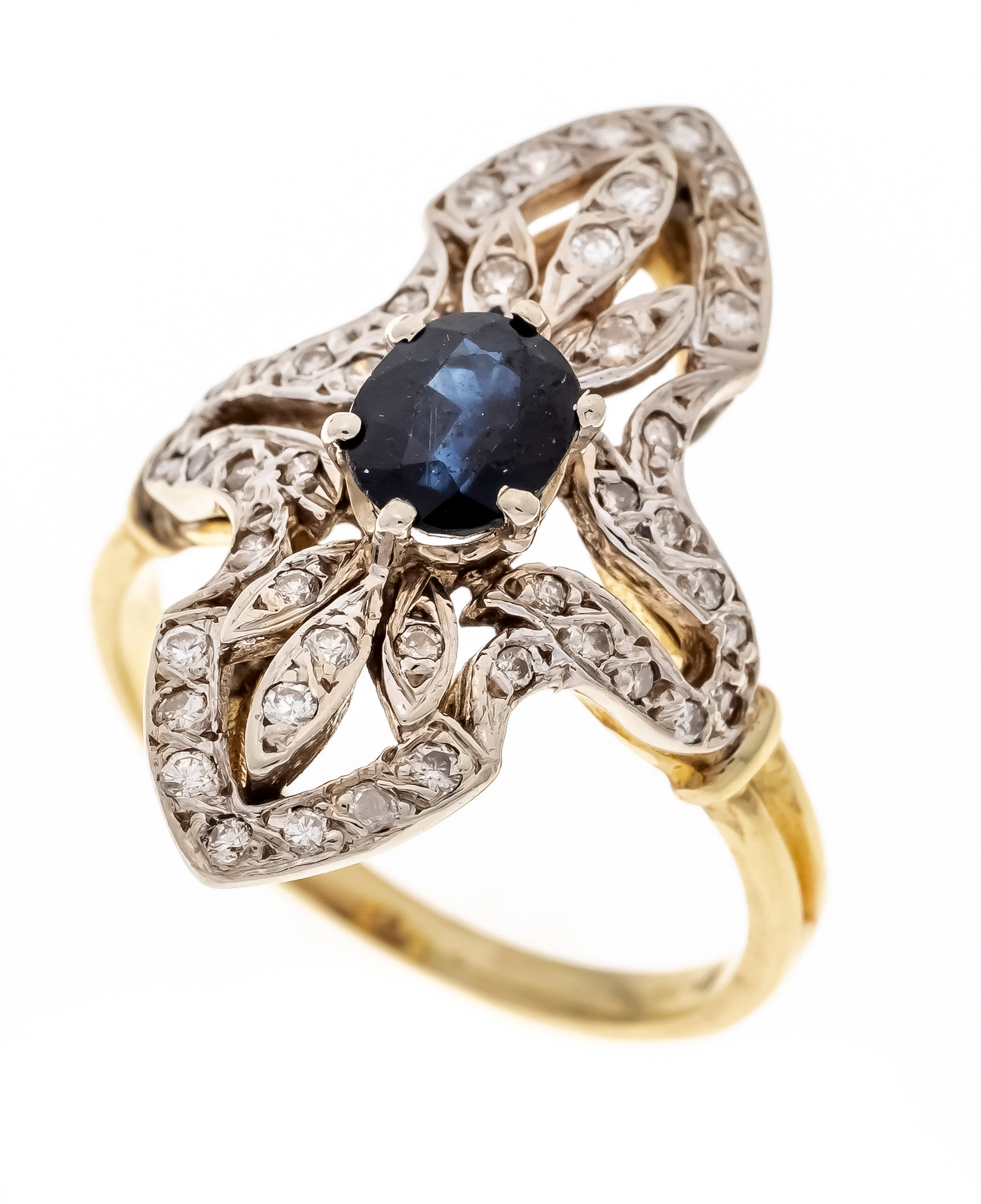 Saphir-Diamant-Ring GG/WG /000 mi