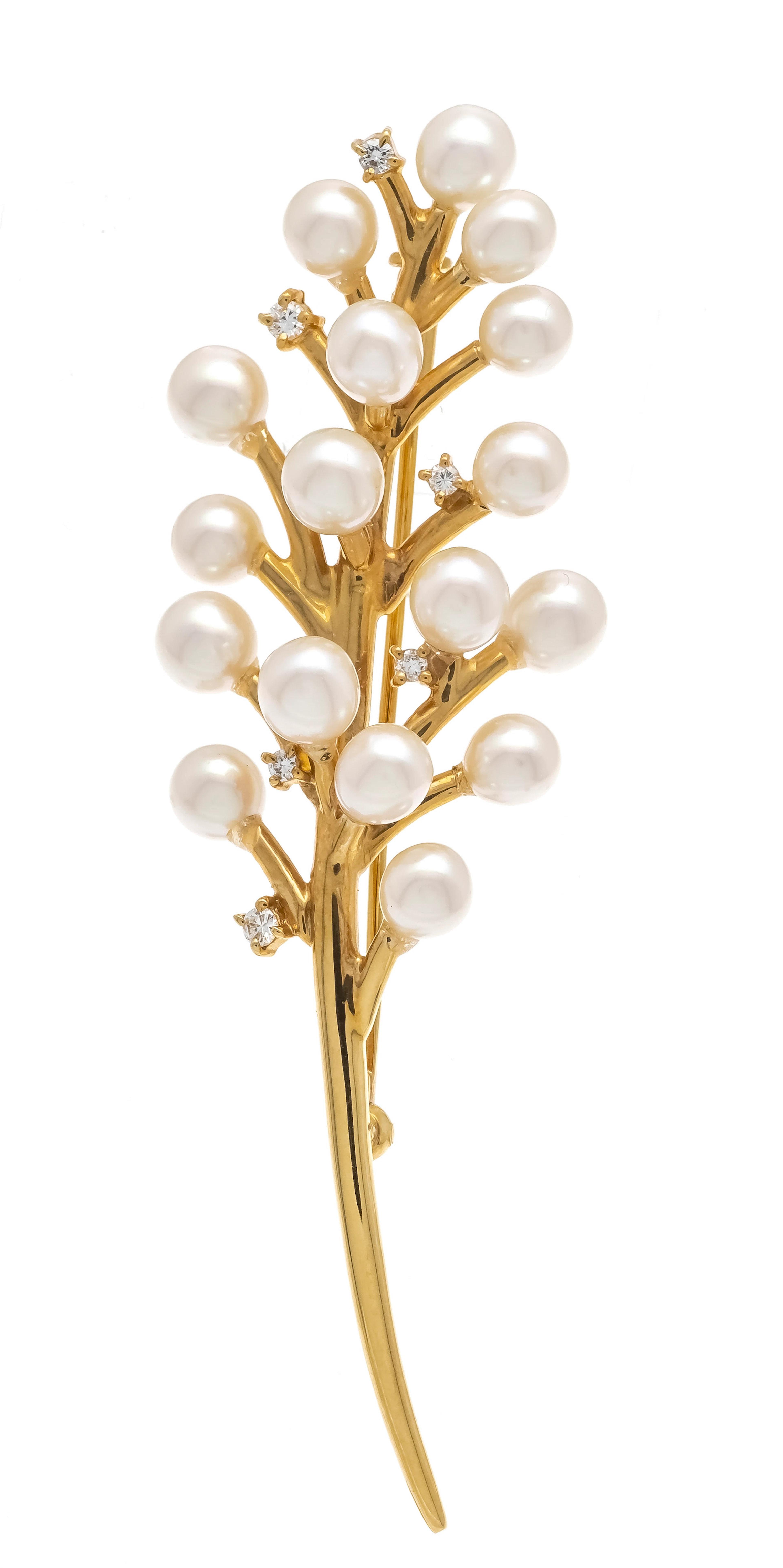 Akoya-Brillant-Brosche GG 750/000