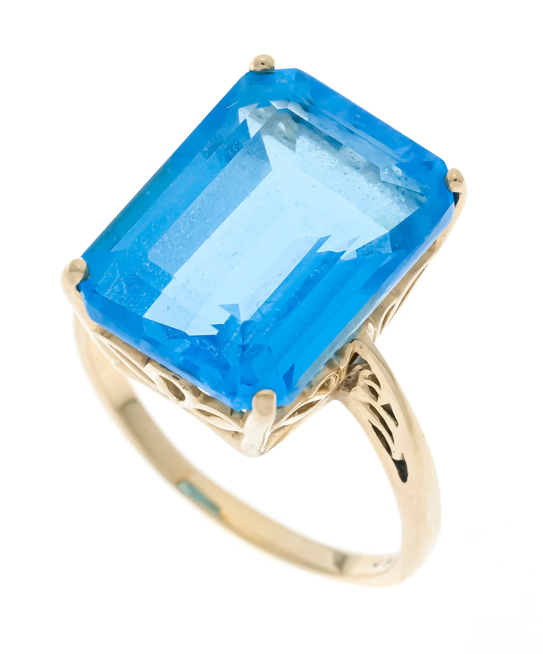 Blautopas-Ring GG 375/000 mit ein