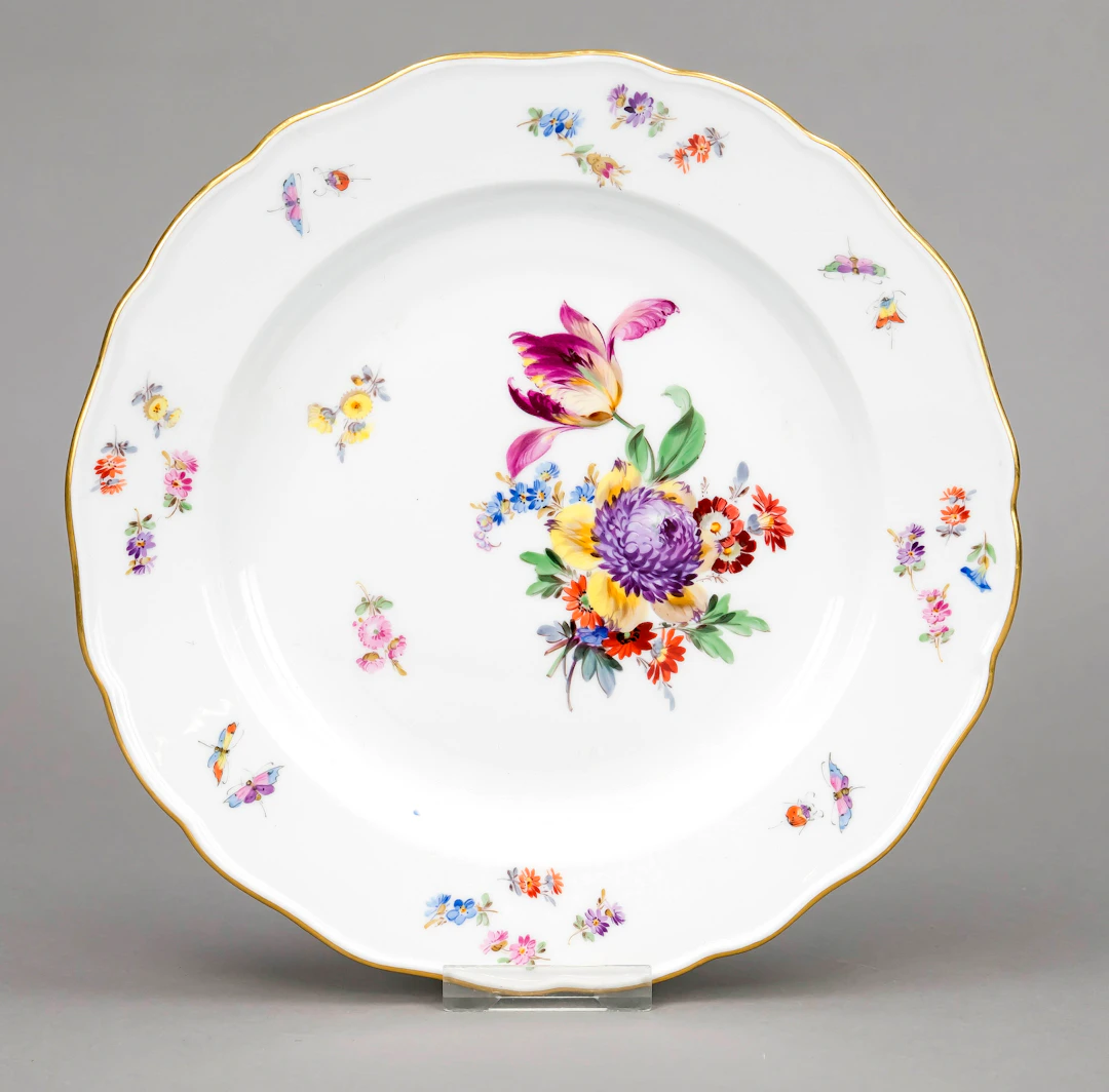 Flacher Teller, Meissen, Knaufzei