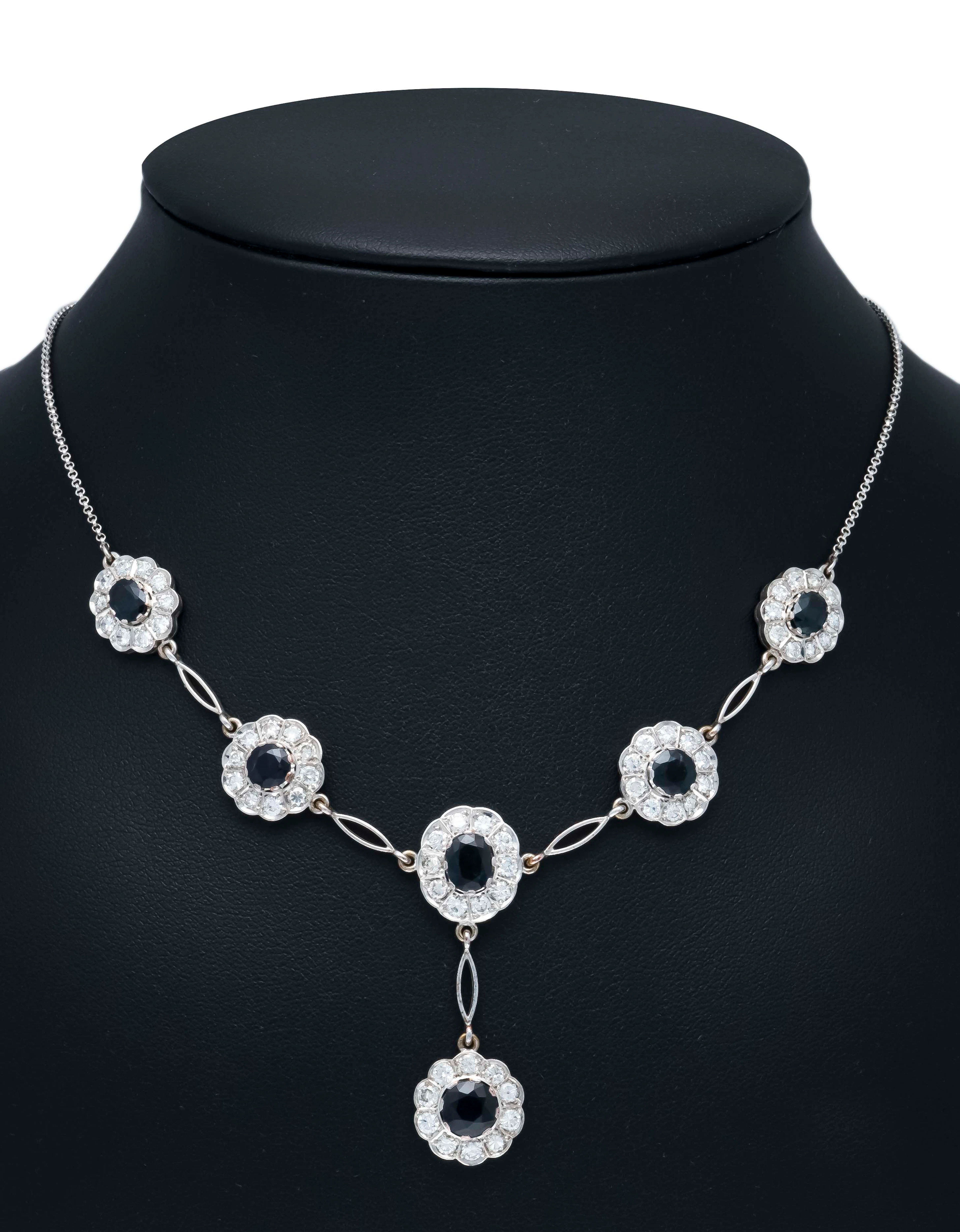 Saphir-Brillant-Collier um 1940 W
