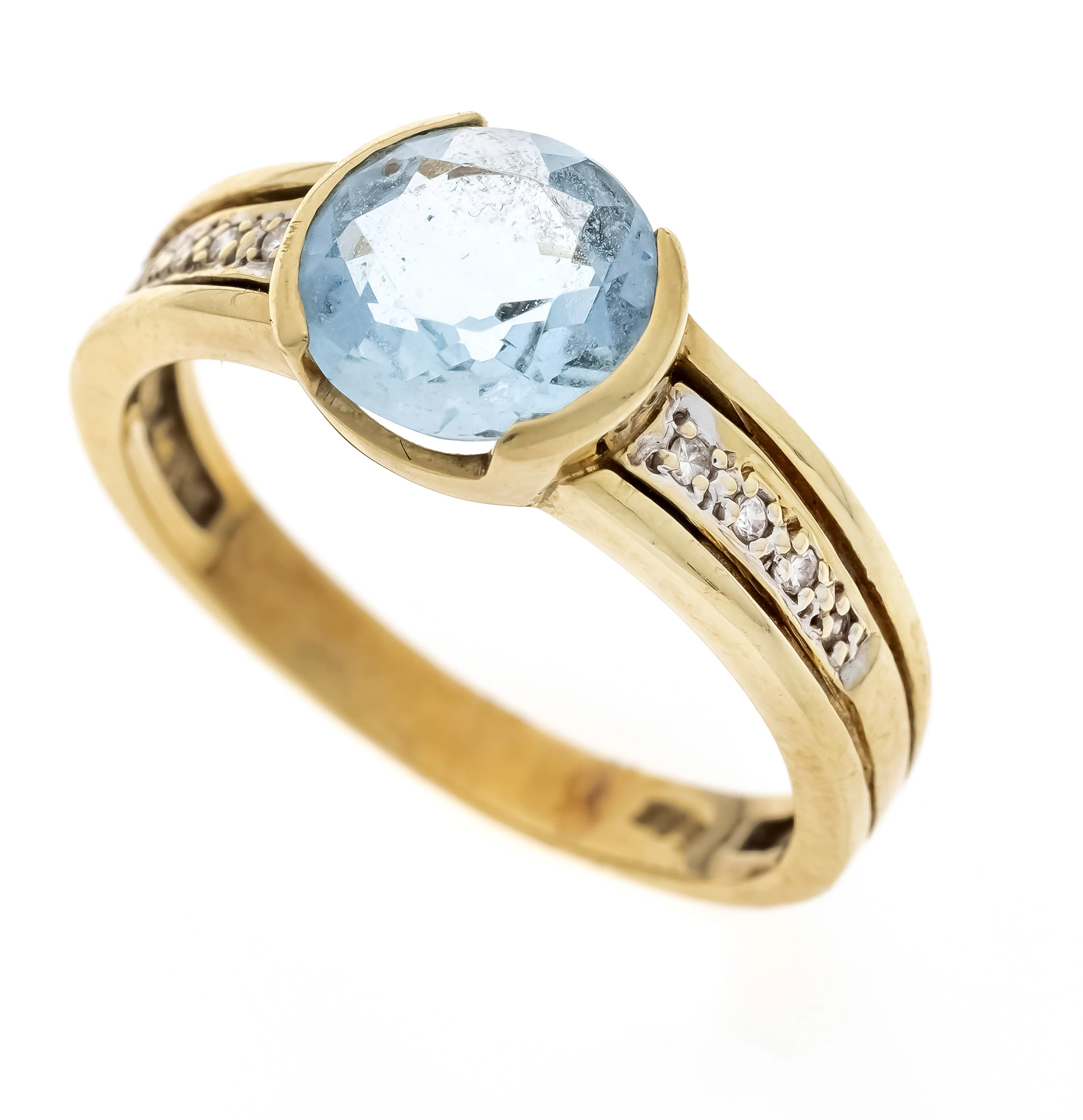 Aquamarin-Brillant-Ring GG 585/00