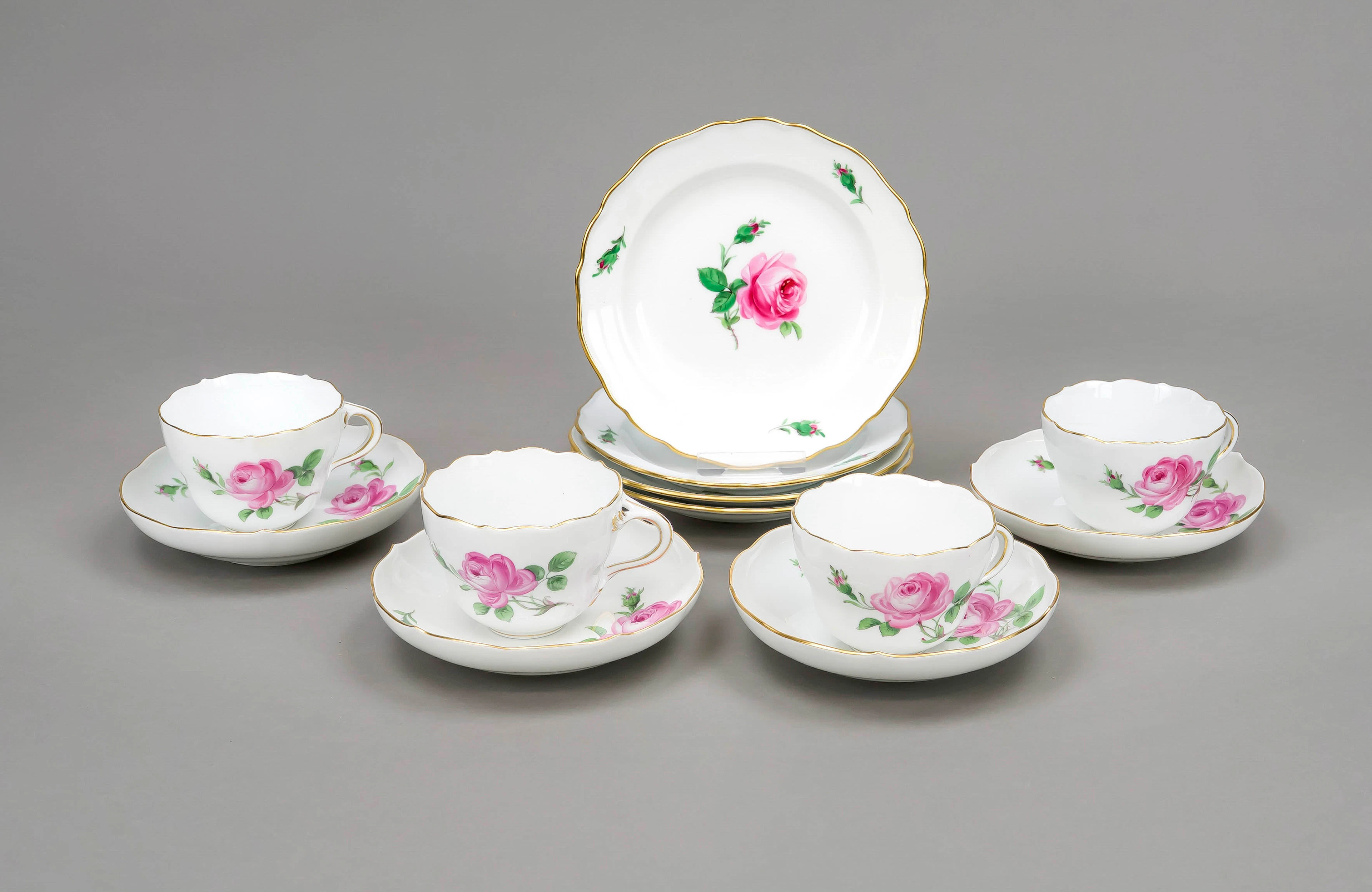 Vier Kaffeegedecke, Meissen, 1950