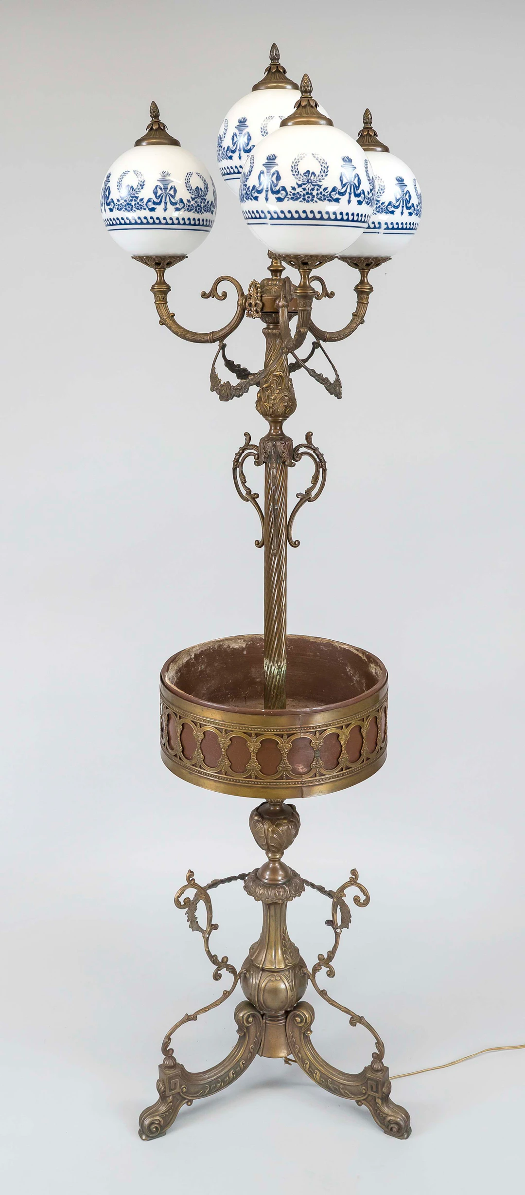Stehlampe mit Hochbeet, 20. Jh.