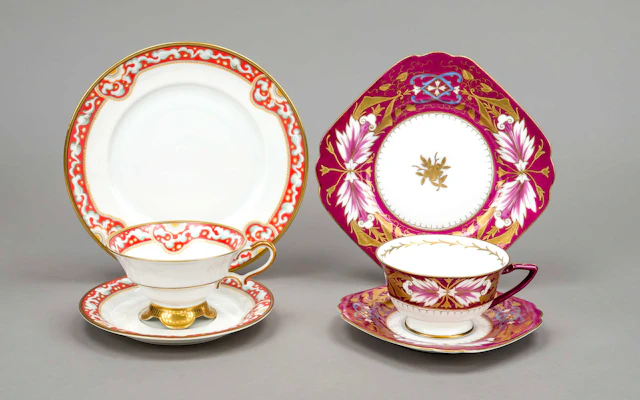 2 Art Deco Gedecke, 1920er Jahre