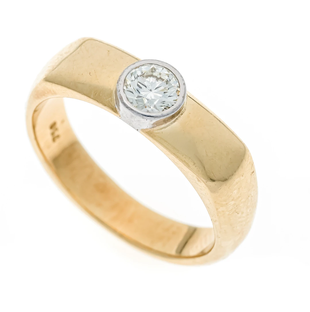 Solitär Brillant-Ring GG/WG 750/0