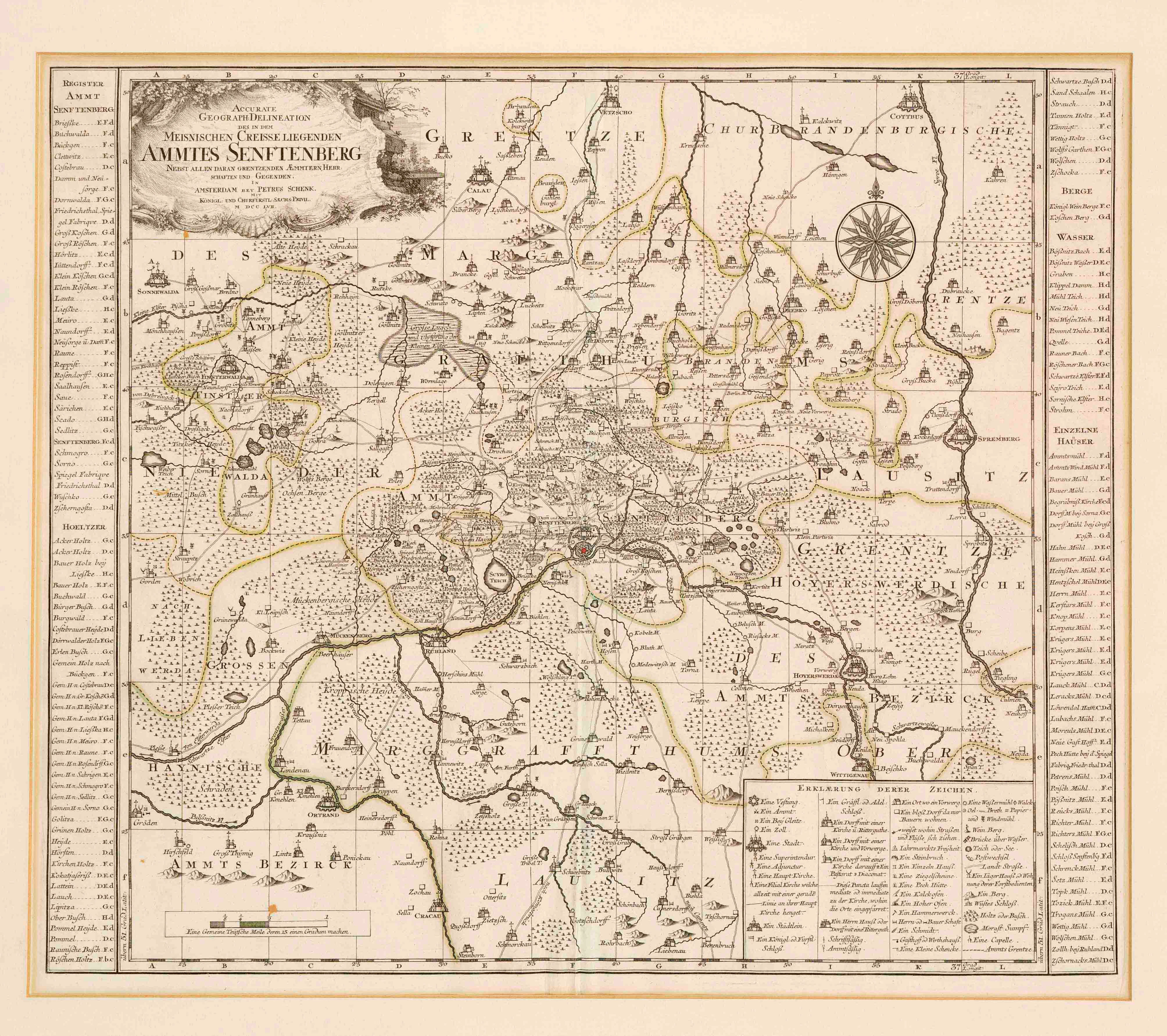 Historische Karte der Lausitz --