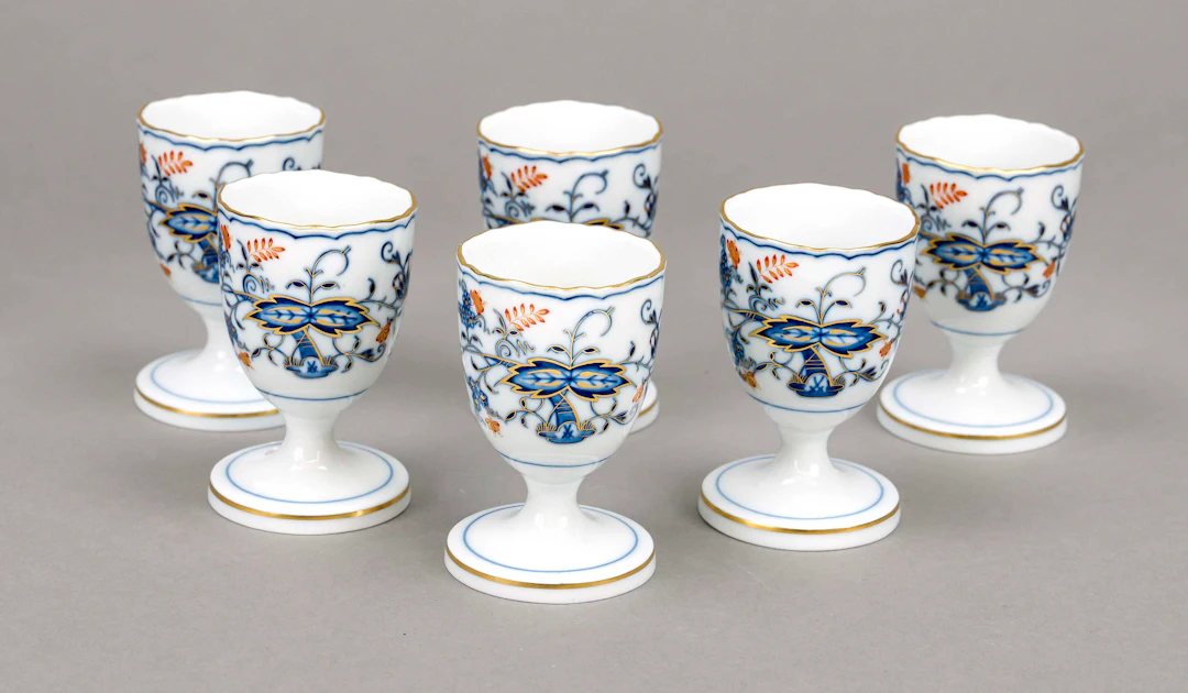 Sechs Eierbecher, Meissen, 20. Jh